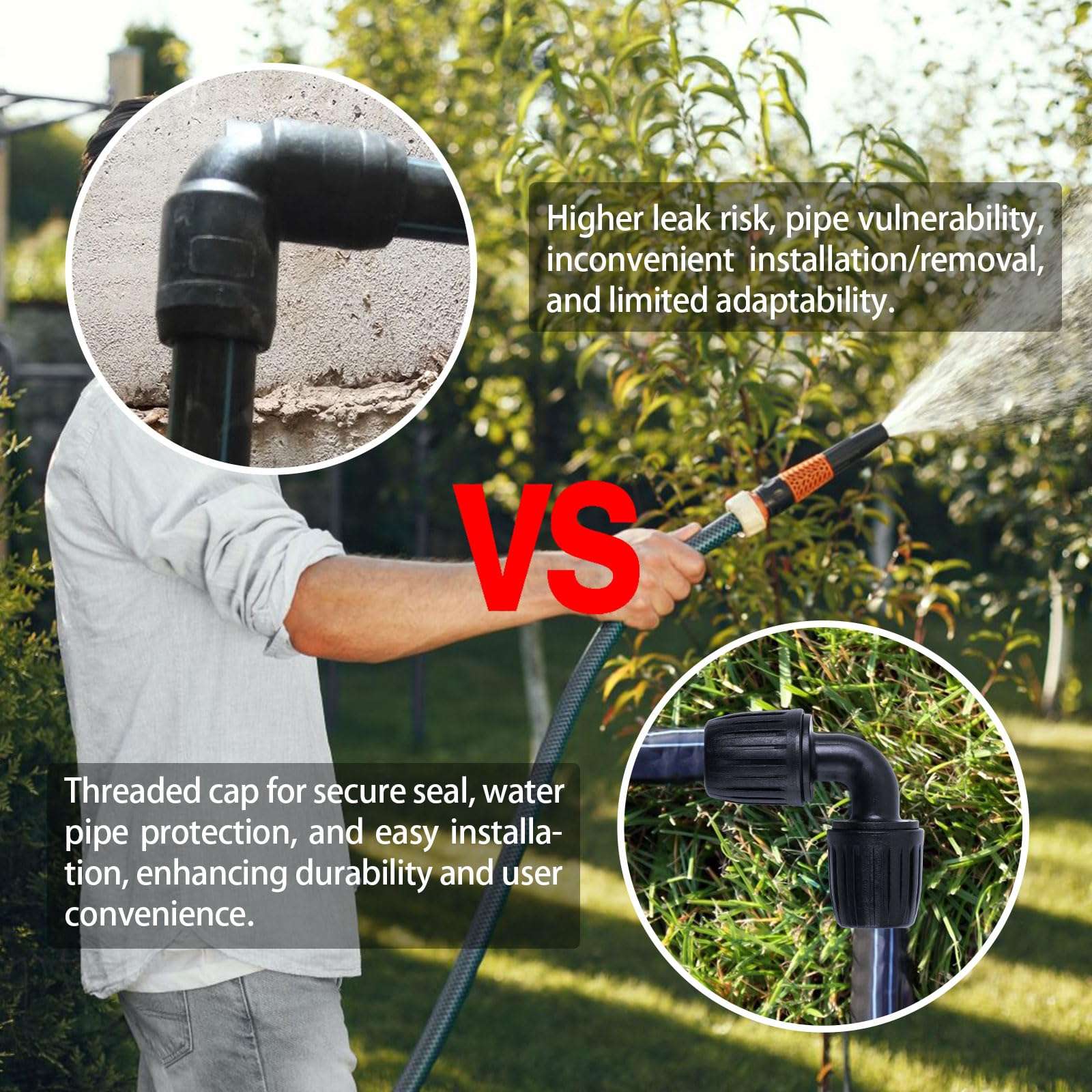 Yogayet 10 PCS Drip Irrigation Fittings Kit Barbed Tubing Connectors 1/2" to 1/4" (1/2" ID x 0.65" OD) - Anti-Drop, Locked Design - Essential for Drip Hose in Home Garden and Lawn Supplies 5