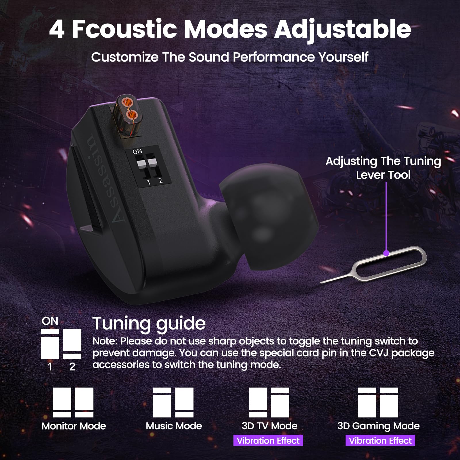 Aitalk Wired Gaming Earbuds, in-Ear Monitor Headphones, HiFi E-Sport Headset, Hybrid IEM Earphones with 3.5mm Type-C/USB for PC, Mobile, MacOS, PS5, Xbox,Switch - Gamer Audiophile Musician (with Mic) 5