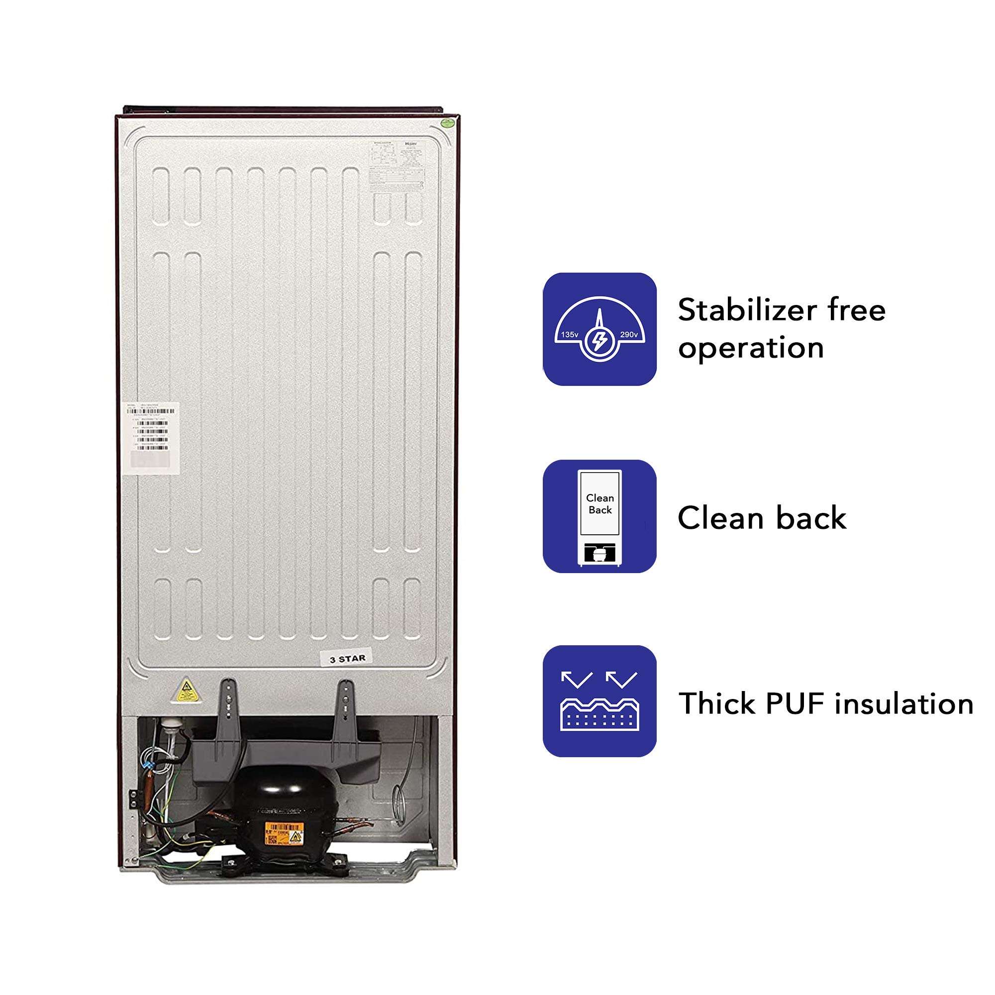 Haier 195 L 3 Star Single Door Refrigerator (HRD-1953CMF-E, Marine Freesia) 5