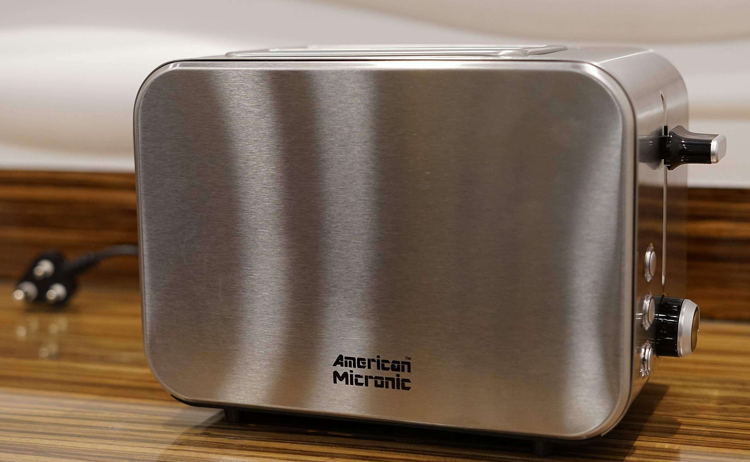 AMERICAN MICRONIC INSTRUMENTS - 2-Slice Stainless Steel Pop-up Toaster with Cancel, Reheat Functions (AMI-TSS1-85Dx- 850 Watts, Steel) 5