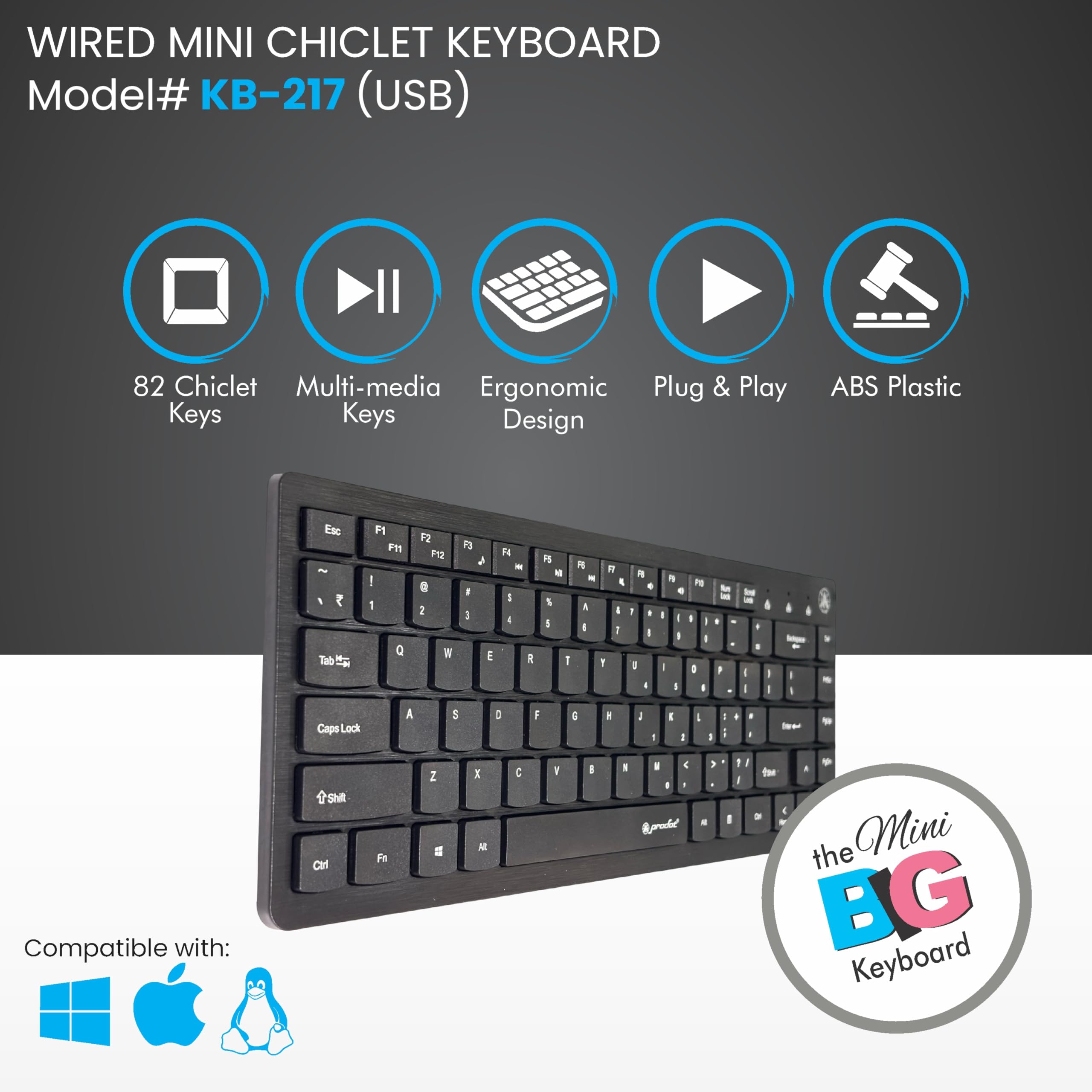 Prodot Laptop Size Chicklet Mini Keyboard and Mouse Combo for Computer, Laptop, PC 5