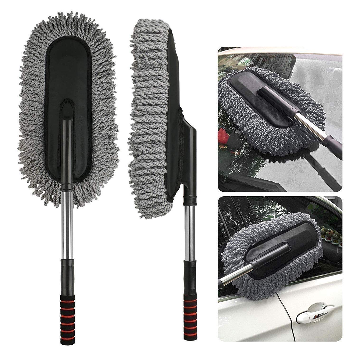 AUTONEST Microfiber Flexible Car Cleaning Duster Car Wash Dust Wax Mop Car Washing Brush (Grey) for Hyundai Verna Fluidic 1