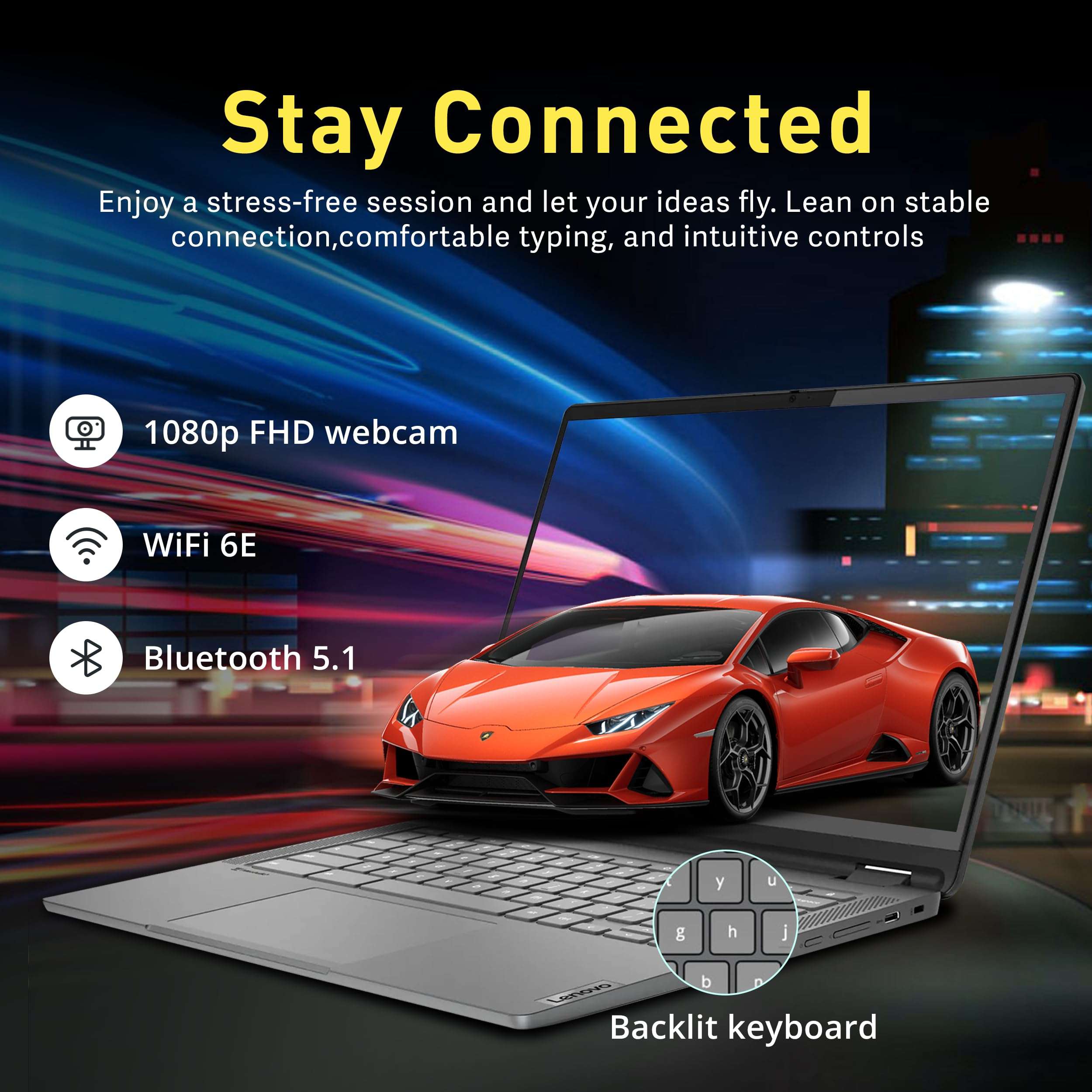 Lenovo IdeaPad Flex 5i 14" FHD 2-in-1 Touchscreen Laptop, Intel i3-1315U, 8GB RAM, 128GB SSD, Intel UHD Graphics, Backlit Keyboard, Webcam, Wi-Fi 6E, Chrome OS, Gray, 128GB Hotface USB Card 5