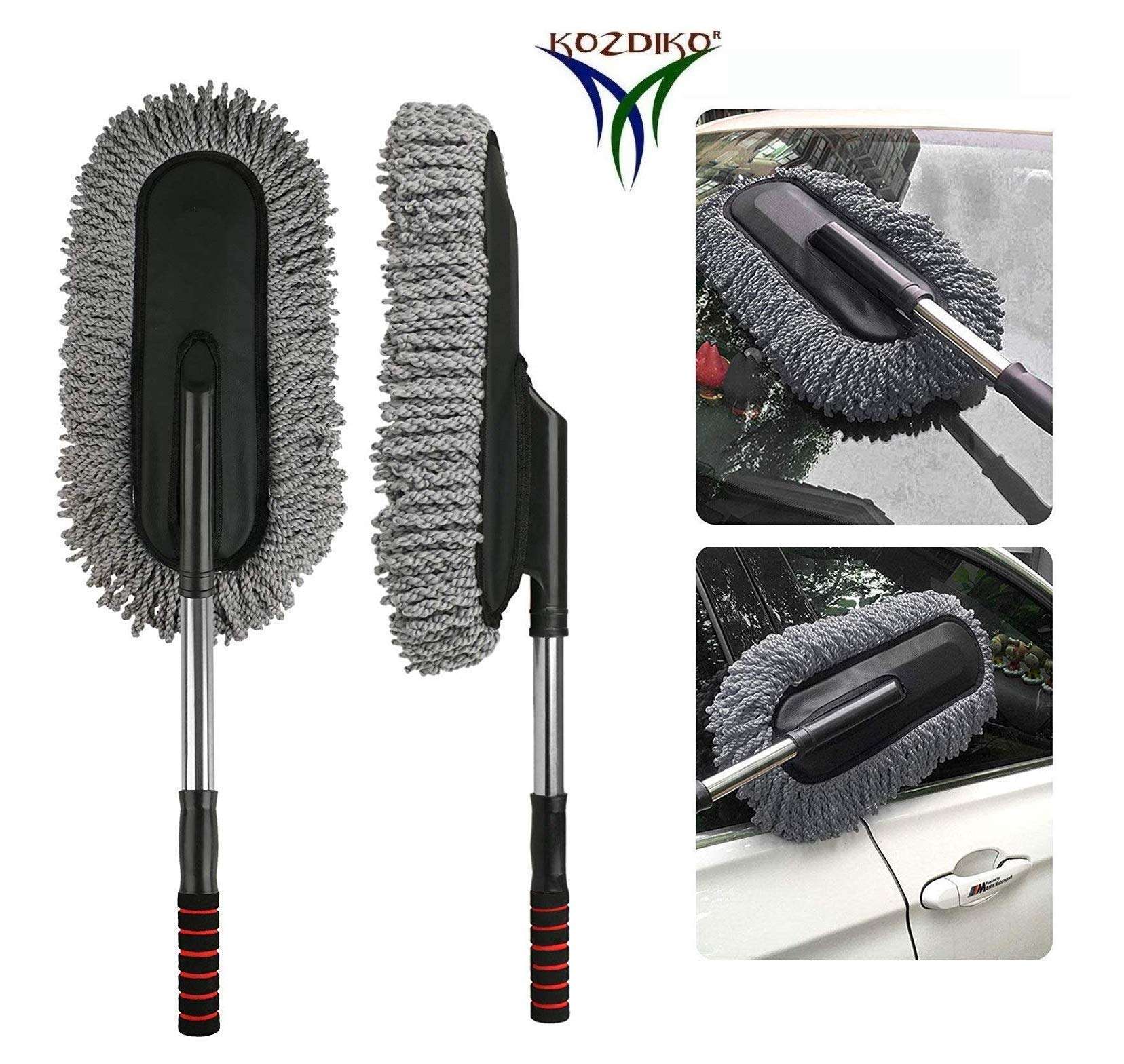 Kozdiko Microfibre Duster with Extendable Handle for Car and Home Cleaning Dry and Wet Mop for Mercedes Benz GlE-Couple (Grey) -Set of 2 Pcs 3