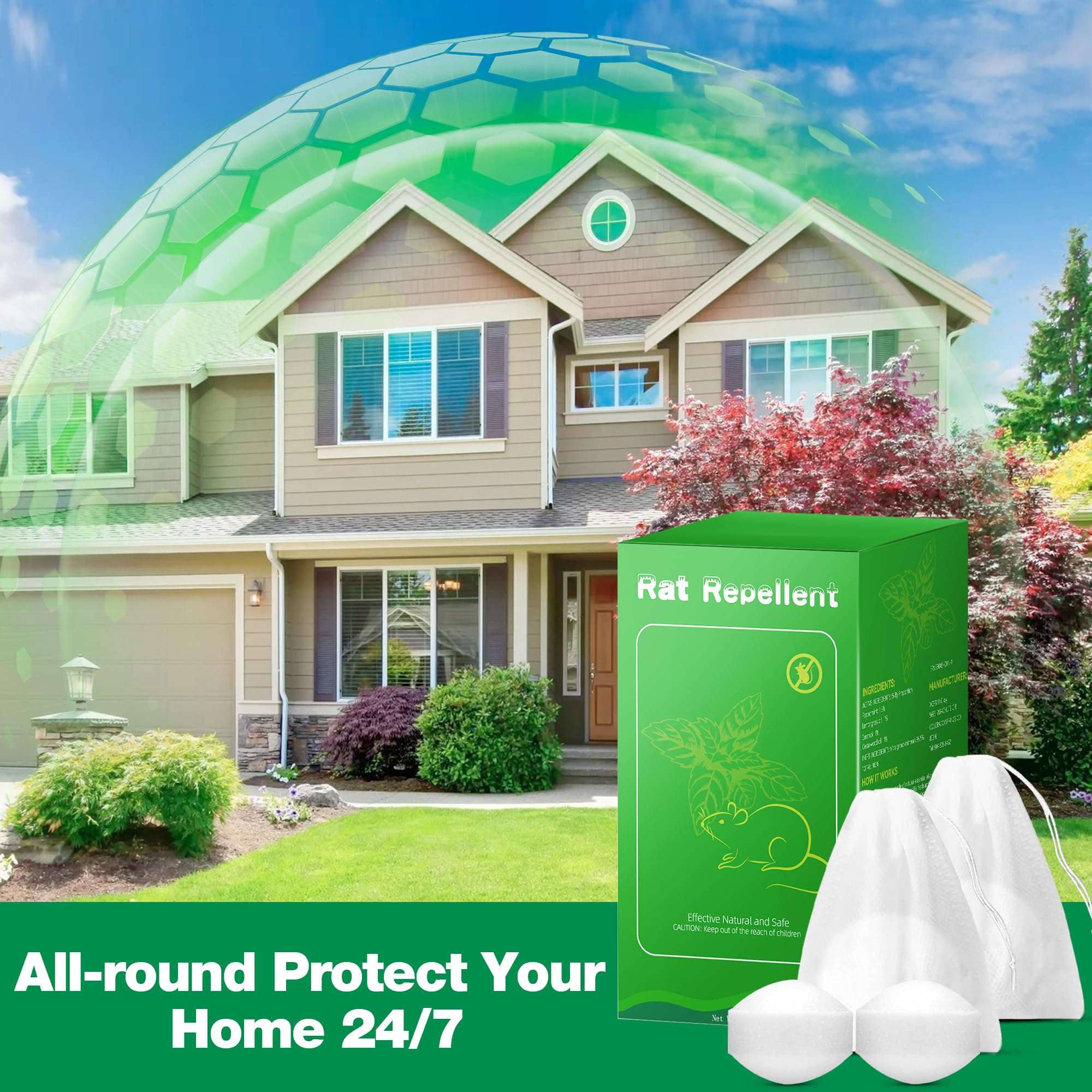 Peppermint Oil Rat Repellent - 48 Pack Mice Repellent Balls for Indoor House Garage Car Engine, Mouse Deterrent for Roaches, Ant, Bugs, Spider, Keep Mice Out Safe for Humans & Pets 5