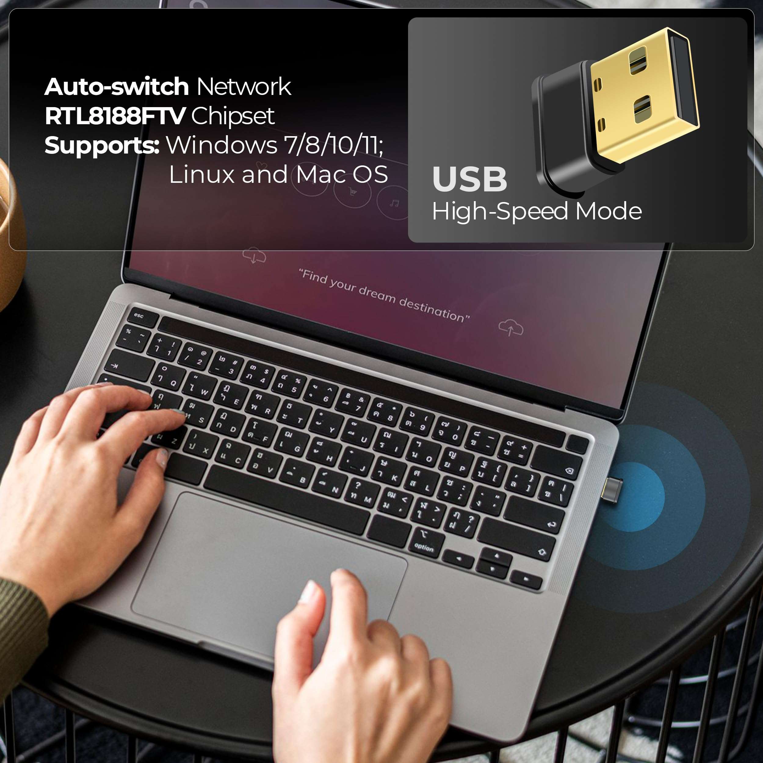 Foxin Nano 150 mbps Wireless USB Wi-Fi Adapter for PC, Desktop, Laptop | Mini WiFi Dongle Compatible with Windows, Mac Os & Linux Kernel | Advanced Security WPA/WPA2 encryption Standards | 150 mbps 5