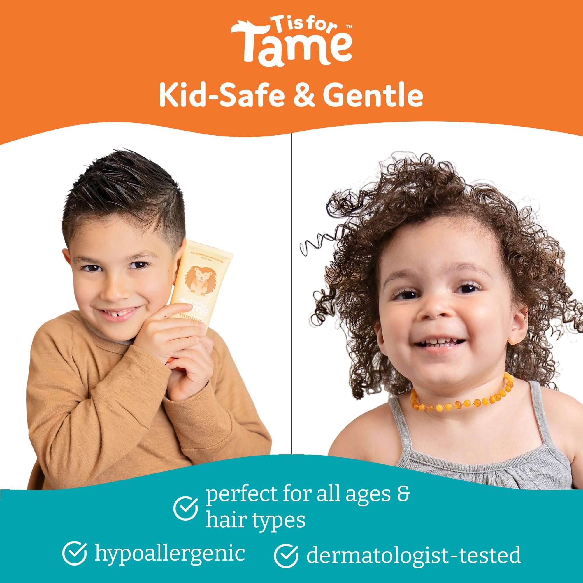 T is for Tame Taming Gel - Boys & Girls Baby Hair Styling Gel for Frizz Control, Flyaways - Natural Toddler, Kids Hair Tamer, Flexible Hold, 3.38fl oz, 1 Pack 6