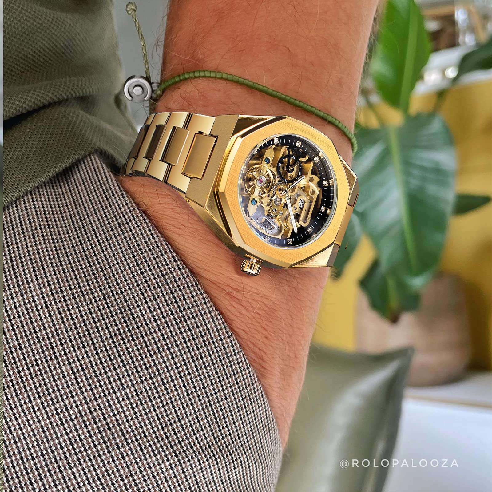 FORSINING Automatic Watch Mechanical Wrist Watch for Men Octagonal Waterproof Skeleton Watches Luxury Diamond Tourbillon Silver Stainless Steel Band 5