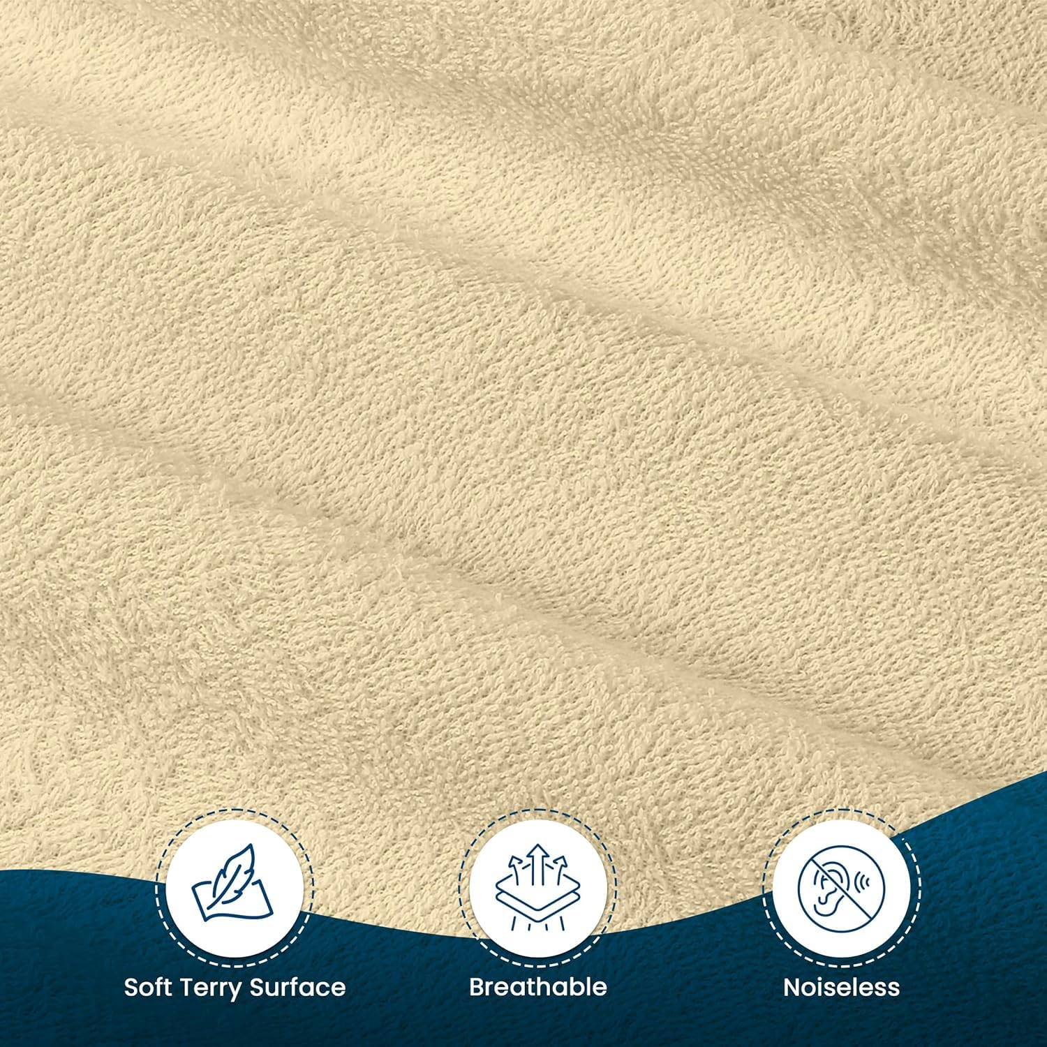 Kitten Bite Cotton Feel Terry 78x72 inch Ultra Soft Waterproof Mattress Protector King Size | Breathable Hypoallergenic Mattresses Cover for King Size Bed (Beige) 6
