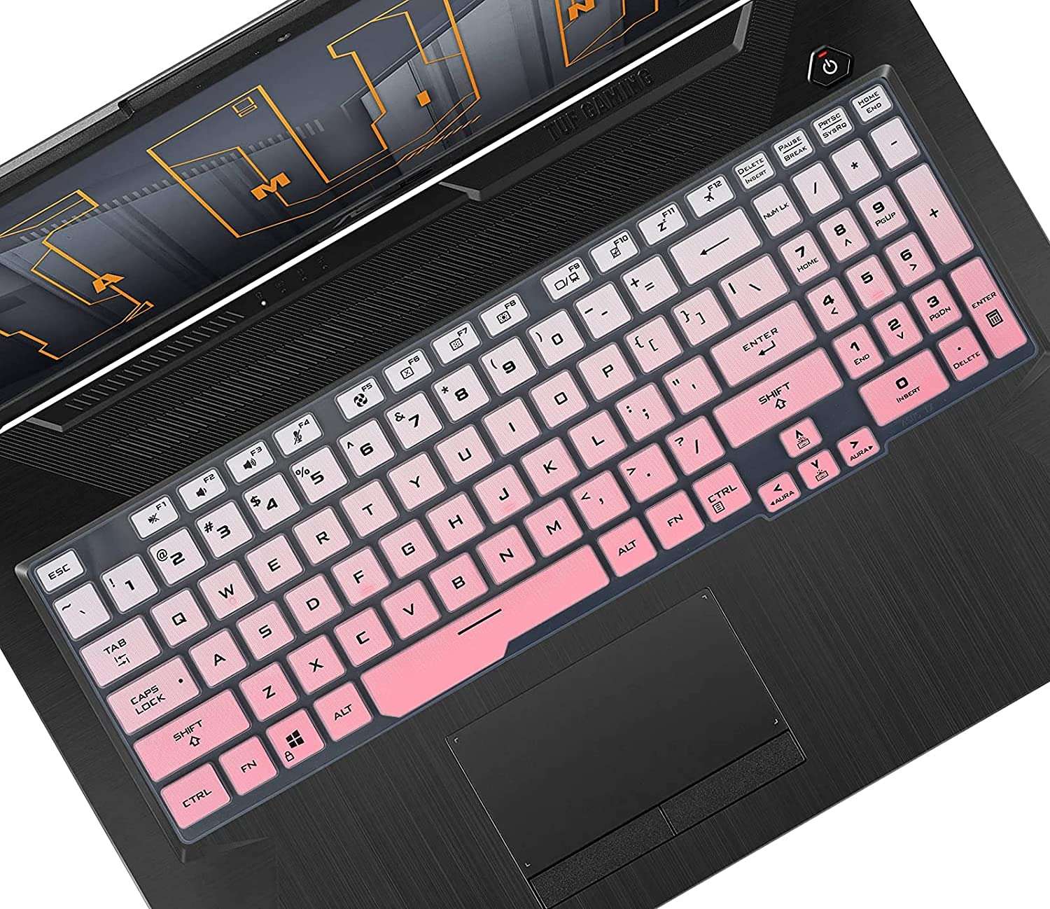 Justec Keyboard Cover Fit with ASUS TUF Gaming A15 TUF506 TUF506IV TUF506IU FA506 FA506IH FA506II, TUF Gaming F17 FX706 FX706LI, TUF Gaming A17 TUF706 TUF706IU TUF706IH Series - Gradient Pink 1