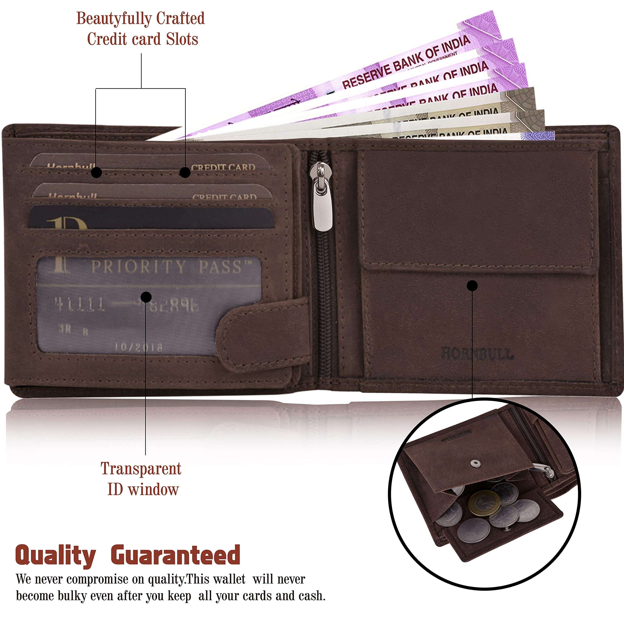 HORNBULL Eddie Leather Wallet for Men | Wallets Men with RFID Blocking | Mens Wallet (Brown1) 3