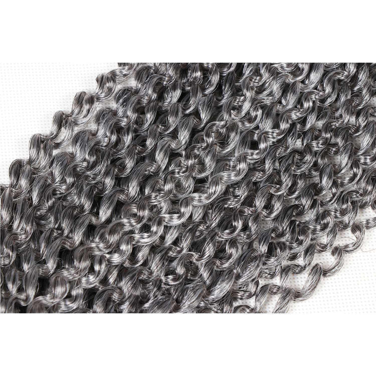 Lifabeauty Gray: 12 Inch Marlybob Crochet Hair 6 Small Packs/Lot Crochet Braids Jerry Curly Hair Extensions 20 Strands 40G/Pack (Gray) 6