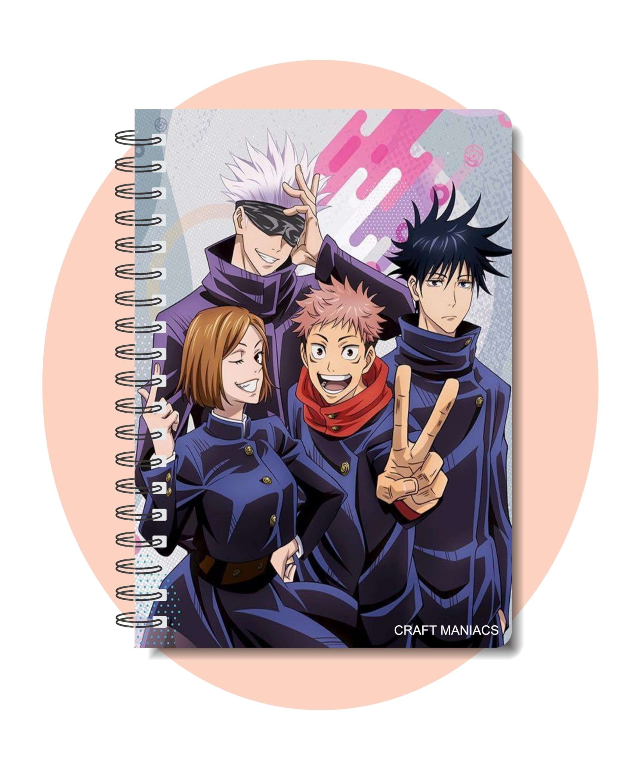 CRAFT MANIACS JUJUTSU KAISEN GOJO & FRIENDS POLAROID PRINTED A5 160 RULED PAGES NOTEBOOK | BEST GIFT FOR ANIME LOVERS 1
