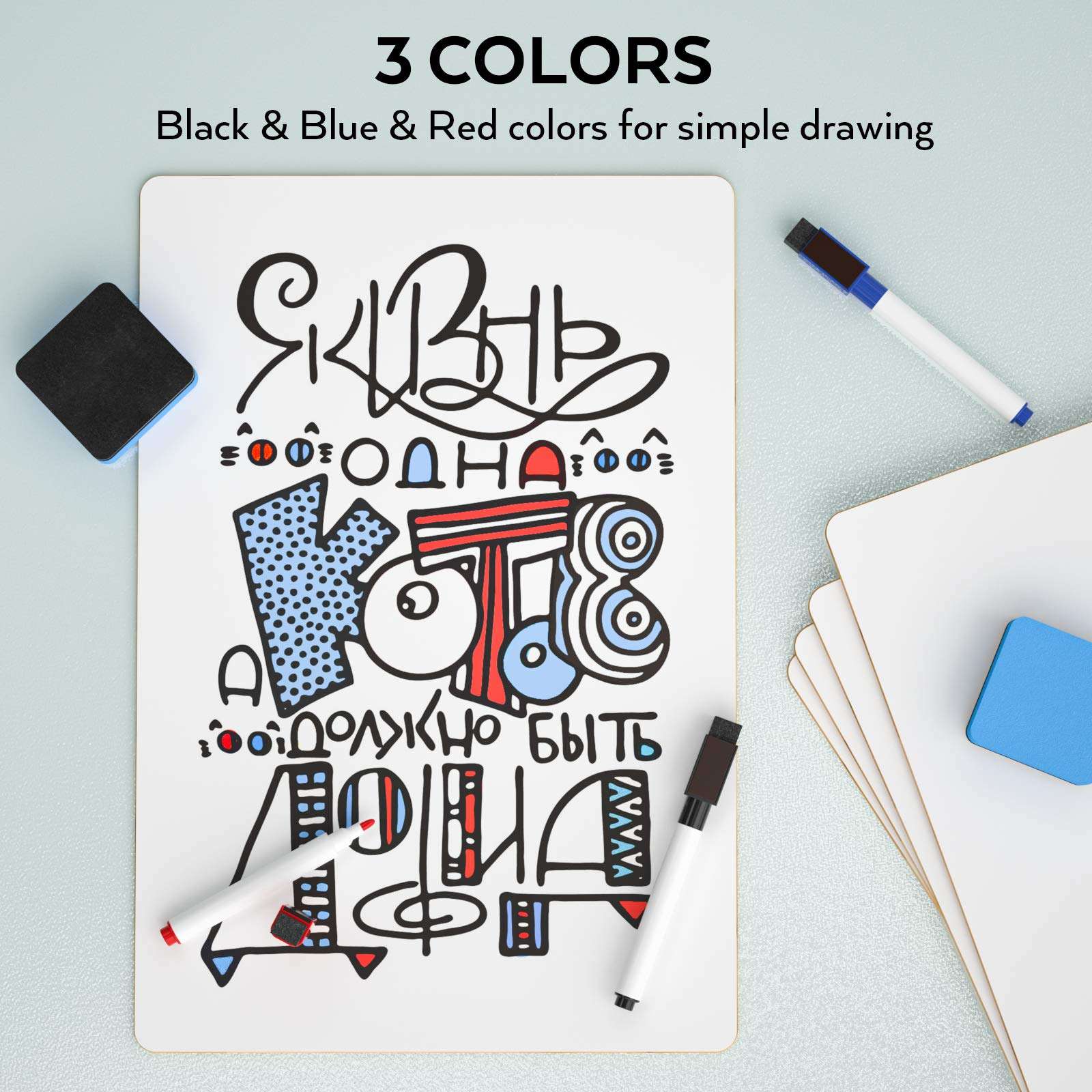 Nicpro 6 Pack Lapboard Small Dry Erase Lap Board 9 x 12 inches Double Sided with 18 Water-Based Pens and 6 Erasers Learning Mini Whiteoard Portable for Kid Student and Classroom Use 6