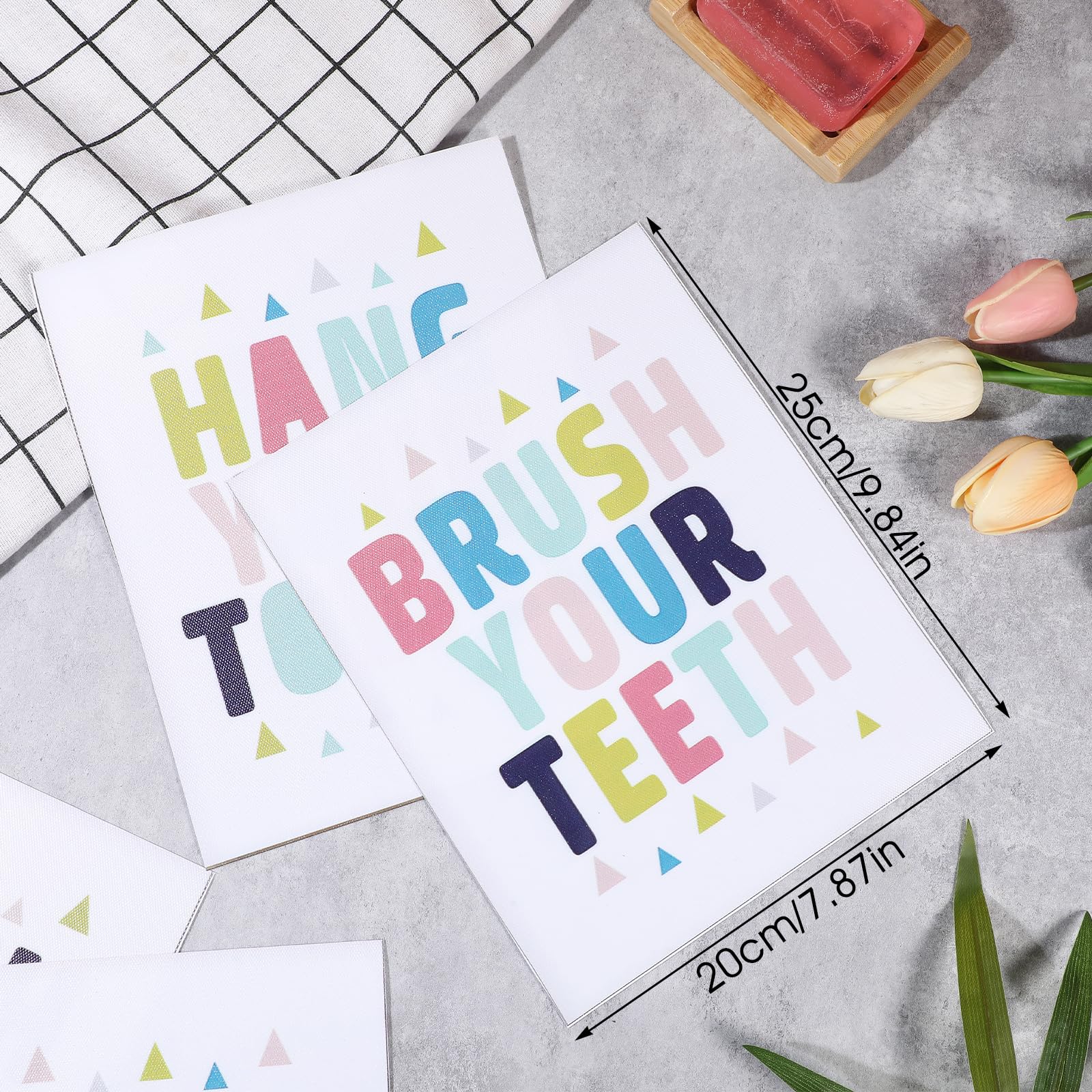 HJZHII 4 Pcs Funny Kids Colorful Bathroom Quote, Kids Bathroom Decor Poster Picture Colorful Bathrooms Wall Art Poster Prints Unframed Funny Walls Decor Pictures for Lavatory Toilet Restroom Nursery Washroom 8x10 inches 5