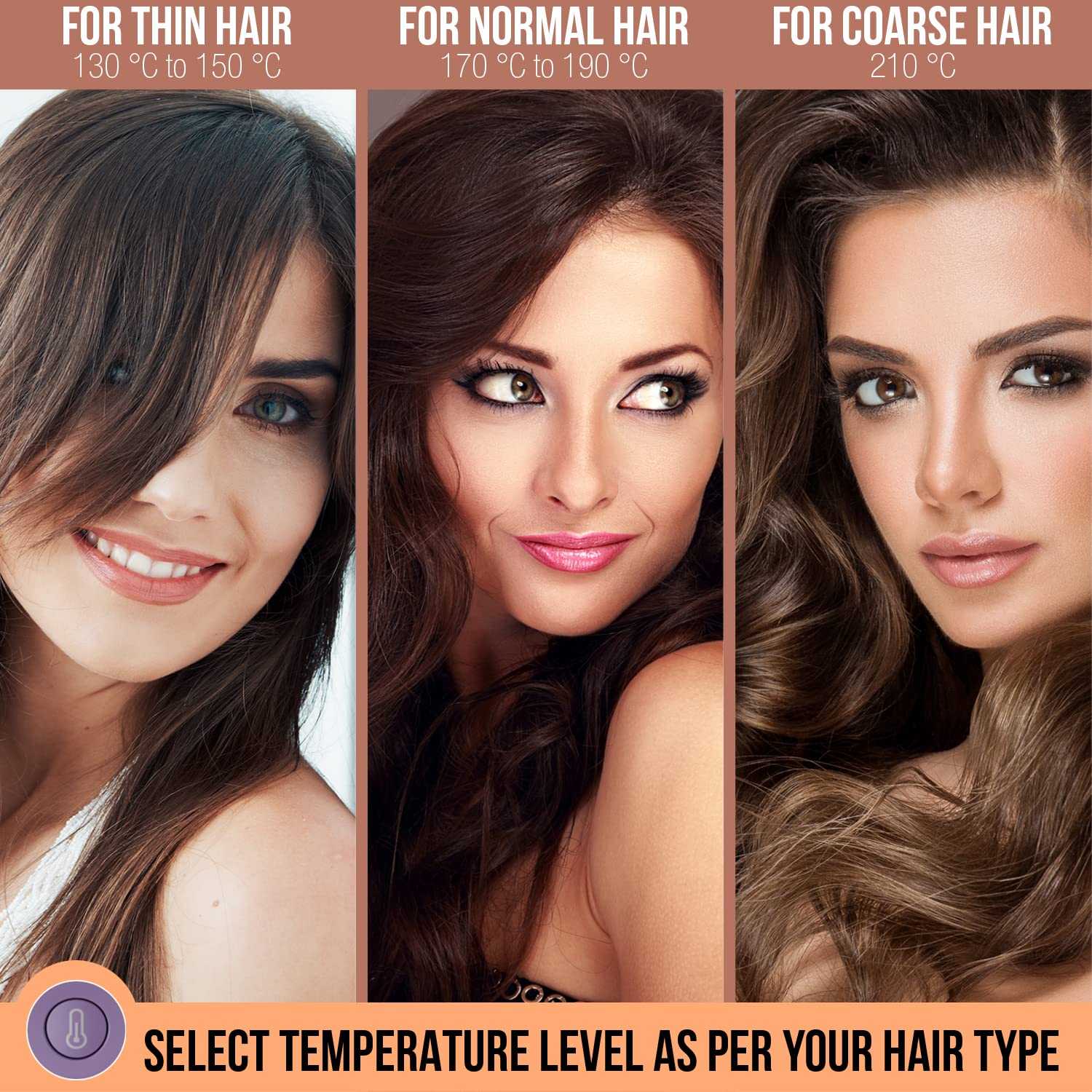 Havells HS4201 50 Watts Keratin Infused Hair Straightening Brush with Temperature Control, suited for all hair types, comes with Worldwide Voltage (Purple) 4