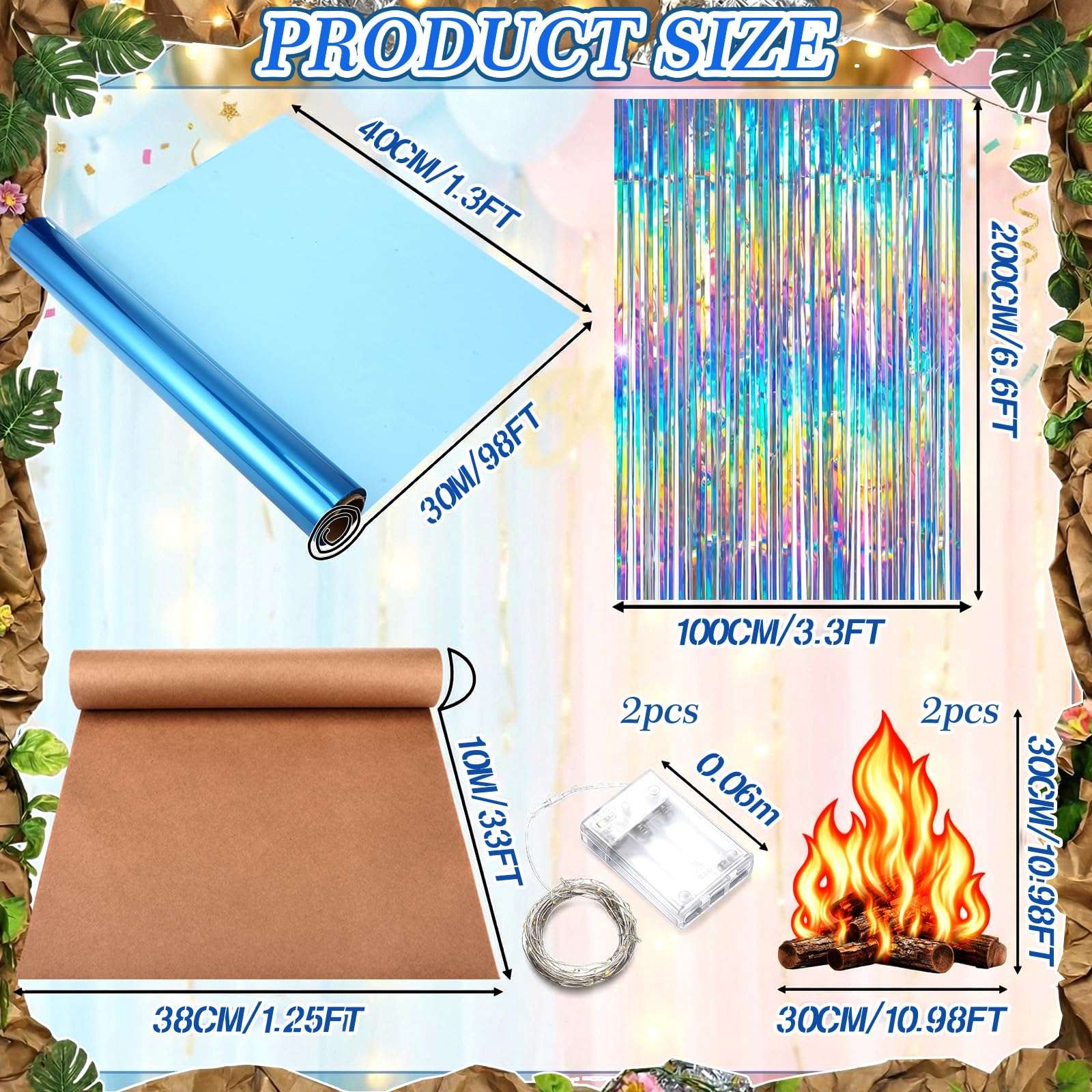 Spiareal 7 Pcs Waterfall Landscaping Kit for Classroom Vbs Decorations DIY Rainforest Campfire Backdrop with LED Light Bible Story Scene 3D Stream Props Vacation Bible School Jungle Church Event 2026 3