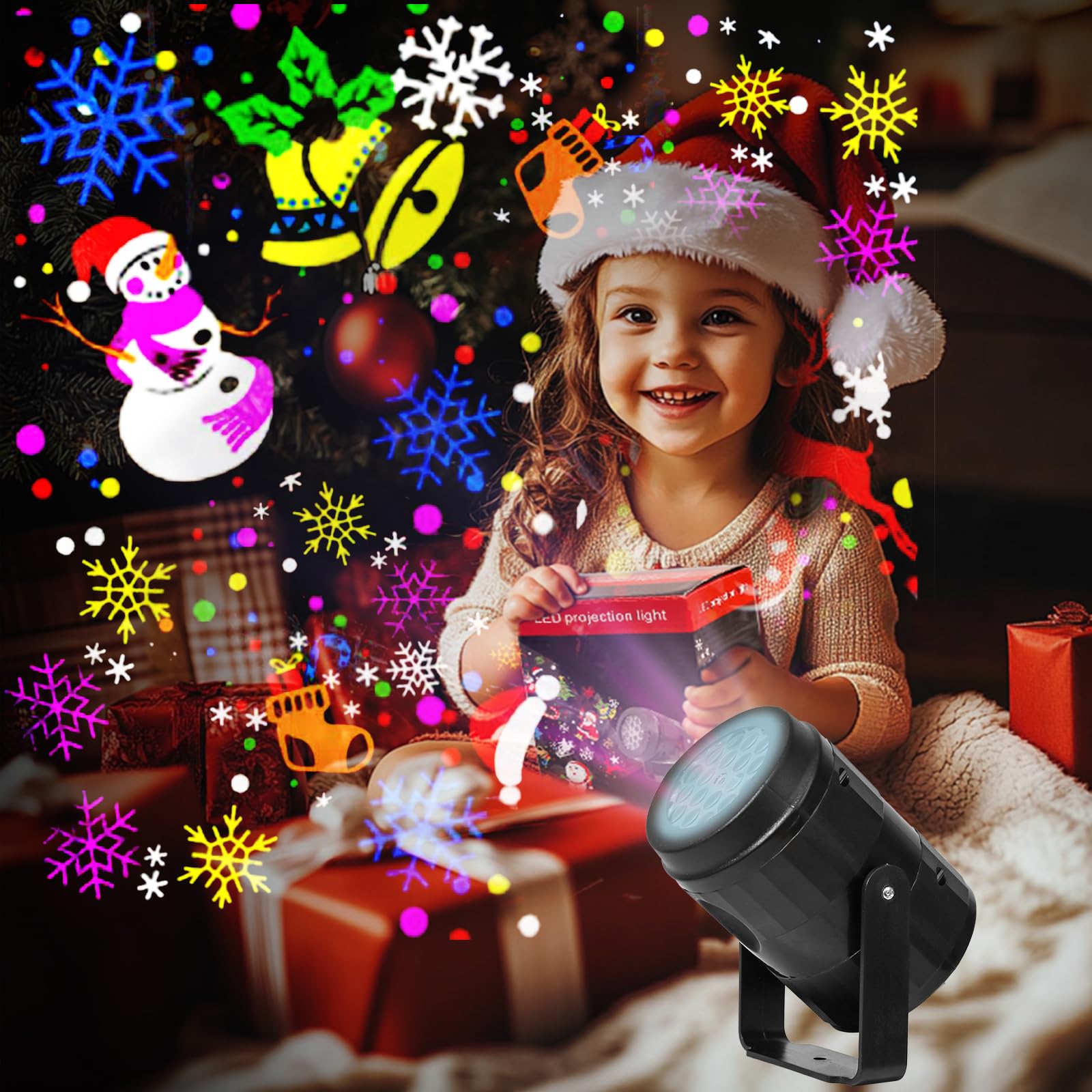 YNYFUNY Christmas Projector Lights Outdoor/Indoor, Holiday Projector for Xmas， Led Projector Decorative Lighting for Christmas Party Decorations (Christmas Light) 6