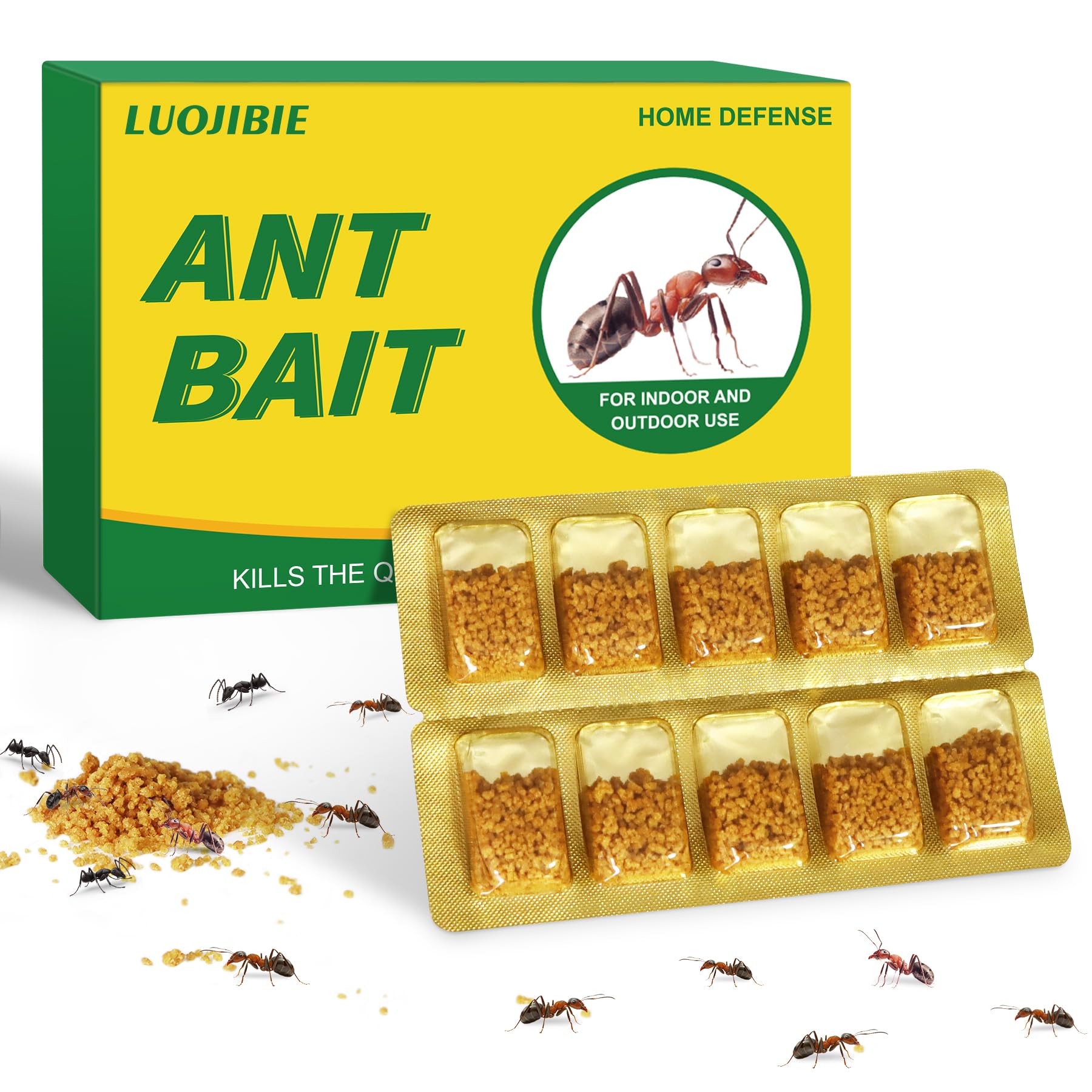 LUOJIBIE Ant Killer Bait for Household Use, Ant Traps, Strongly and Effectively Ant Control for Indoor&Outdoor-20 Count 1