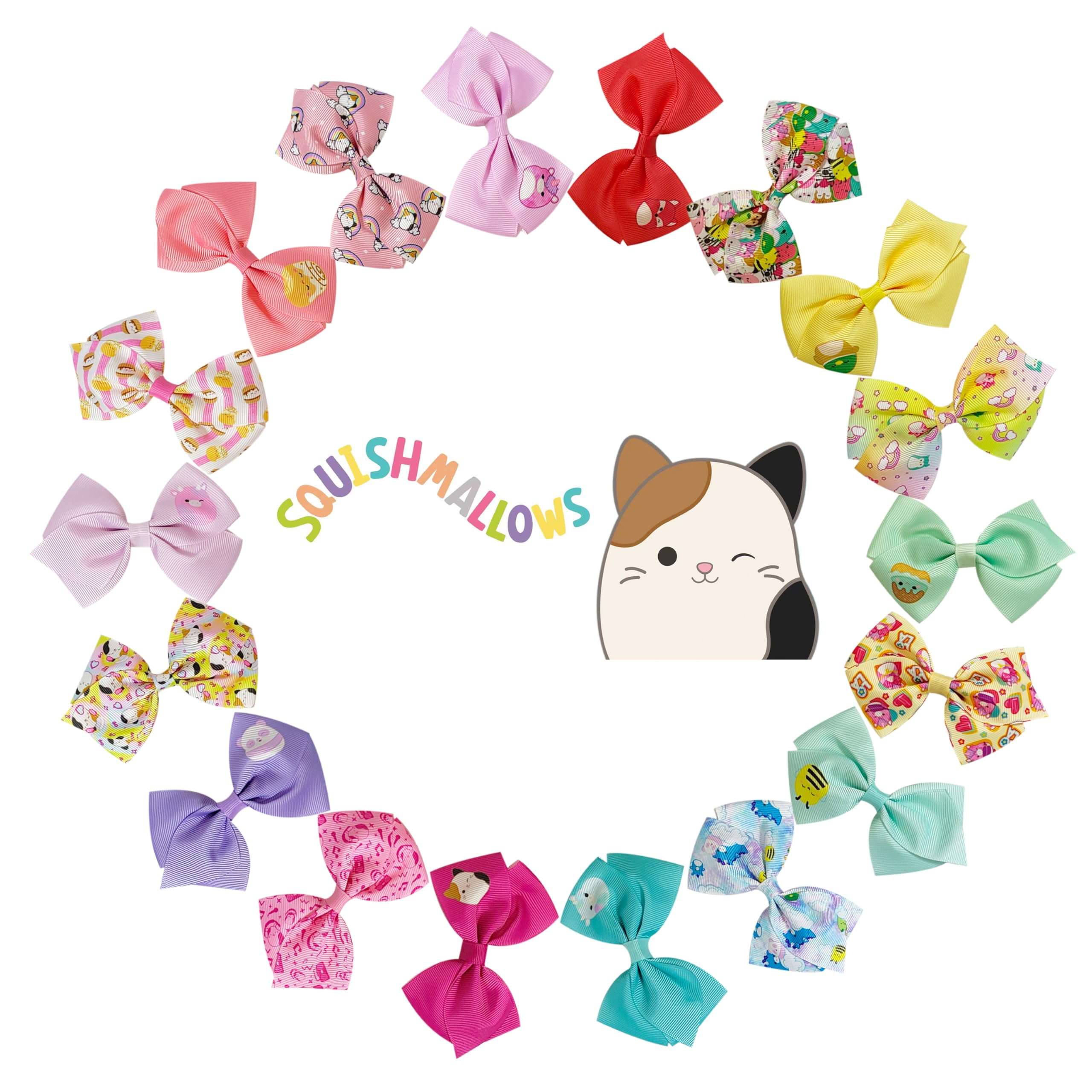 LUV HER Special Squishmallows Hair Accessories for Girls -18pc Hair Bow with Aligator Clips, Age 8+ 1