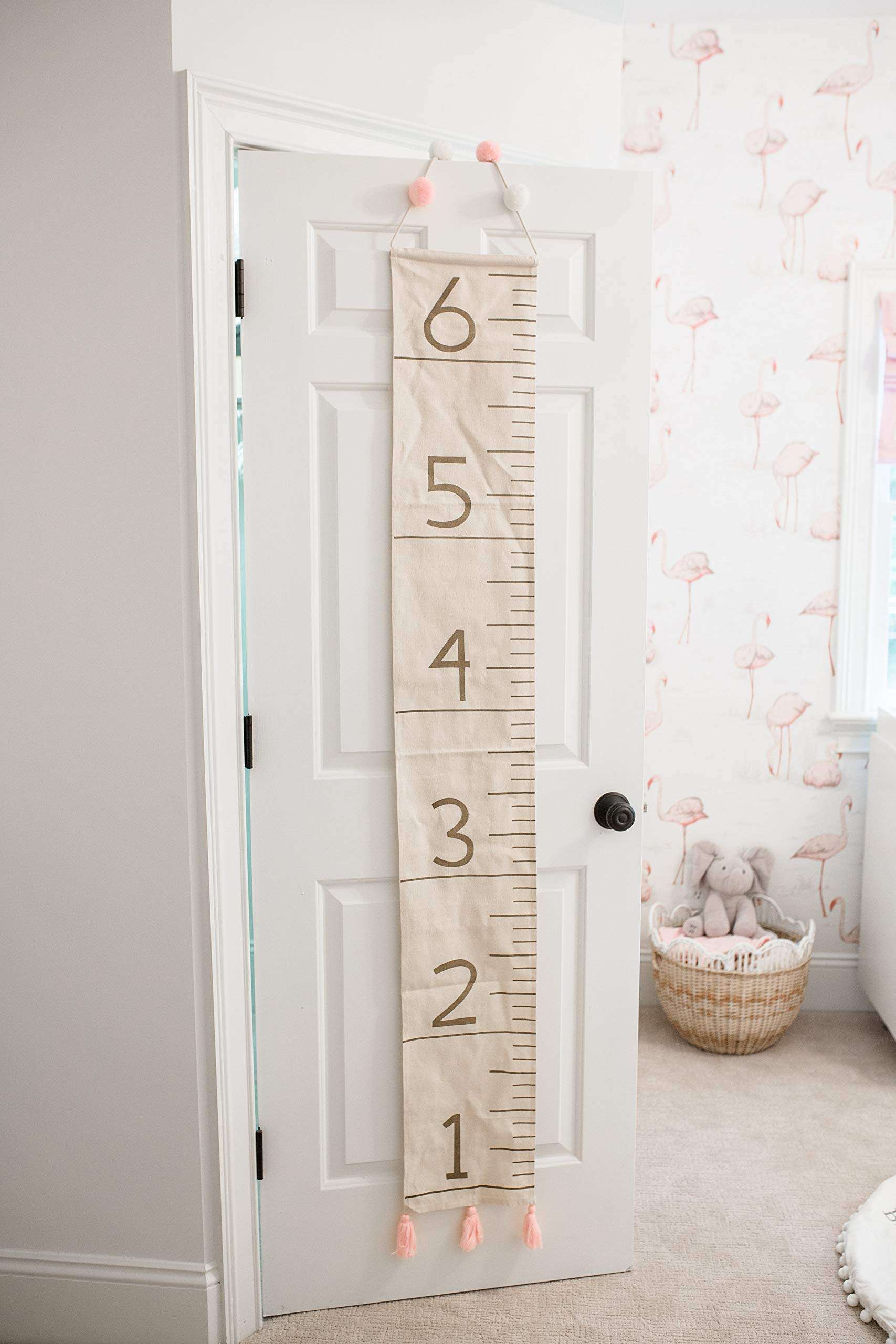 Mud Pie Milestone Growth Chart & Grey Pom Pink 4