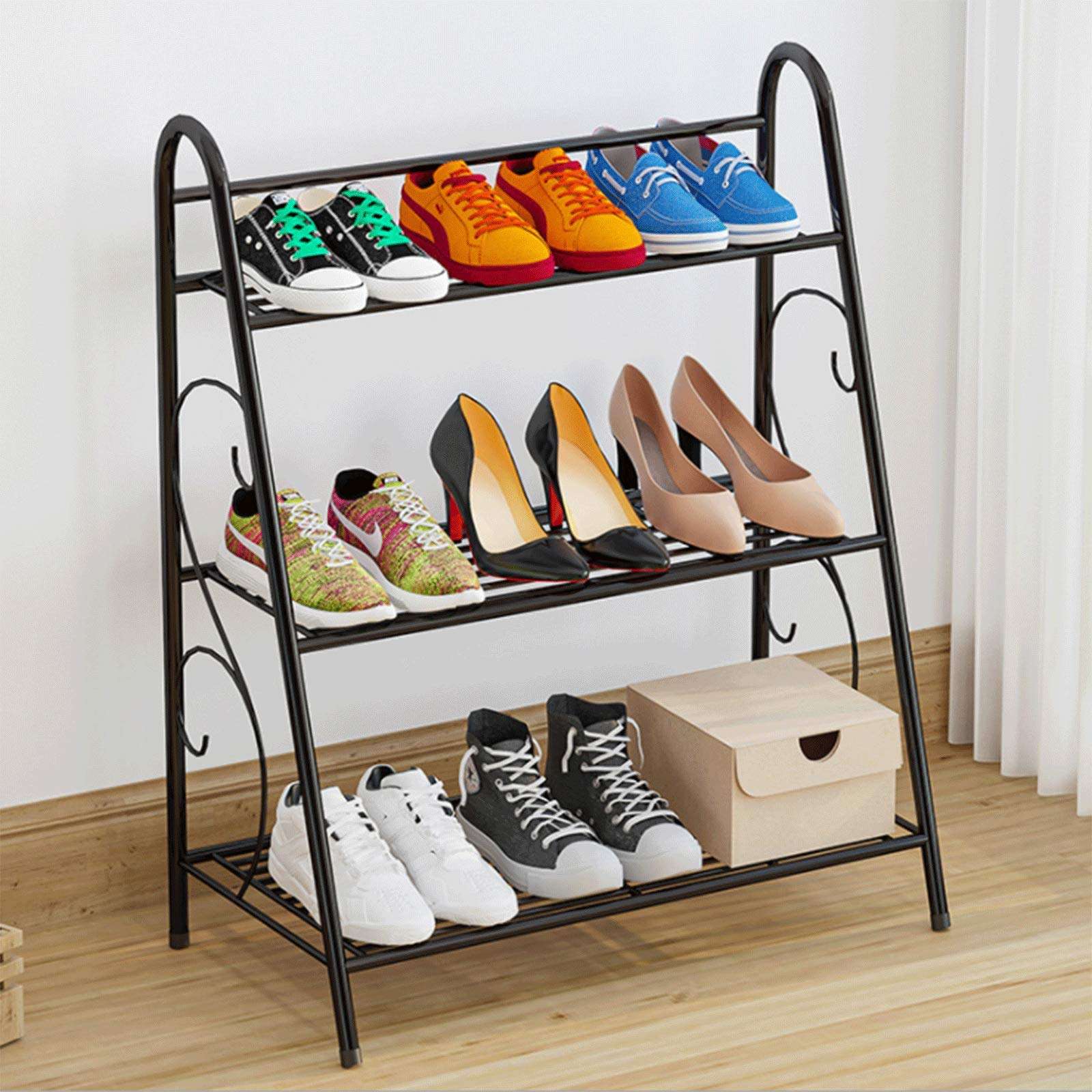 MTB 3-Tier Indoor/Outdoor Metal Plant Stand, Flower Rack, Plant Display, Bakers Rack Stand Shelf, Shoe Organizer, Multifunctional Utility Storage Organizer Pots Holder, Cold Grey 5