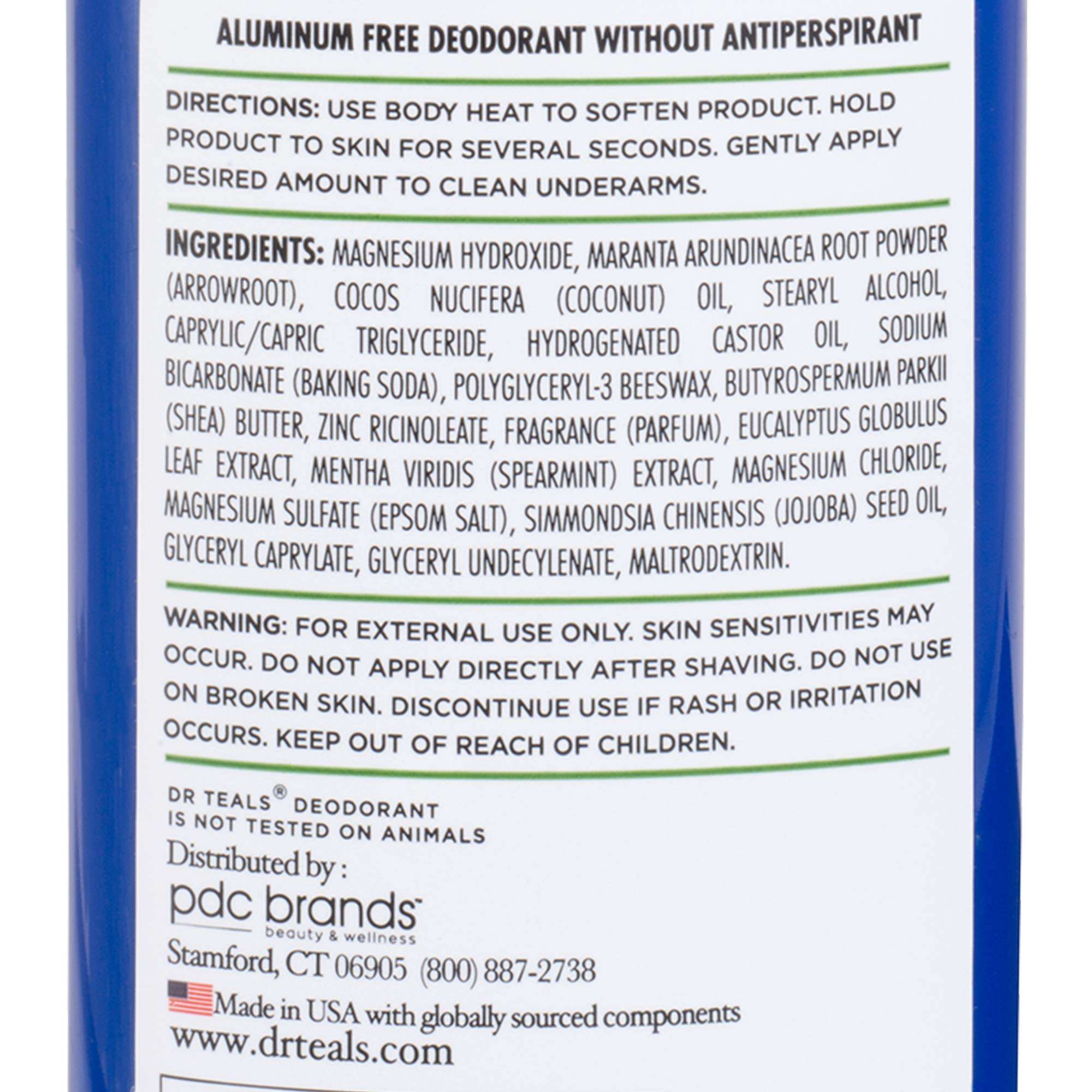 Dr Teal's Aluminum Free Deodorant Stick For Unisex Eucalyptus & Essential Oils, 75g | Paraben & Phthalate Free Roll On for for Odour Protection & Absorbs Wetness 4