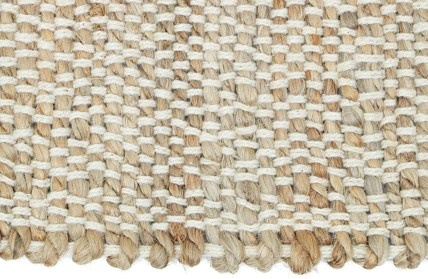 THE HOME TALK Natural Handcrafted Jute Cotton Rug- 2X3 FT|Traditional Carpet for Living Room,Kitchen,Entryway,Bedroom,Dining Room|Rustic Bohemian Decor|Durable & Anti-Skid Carpets for Centre Table 5