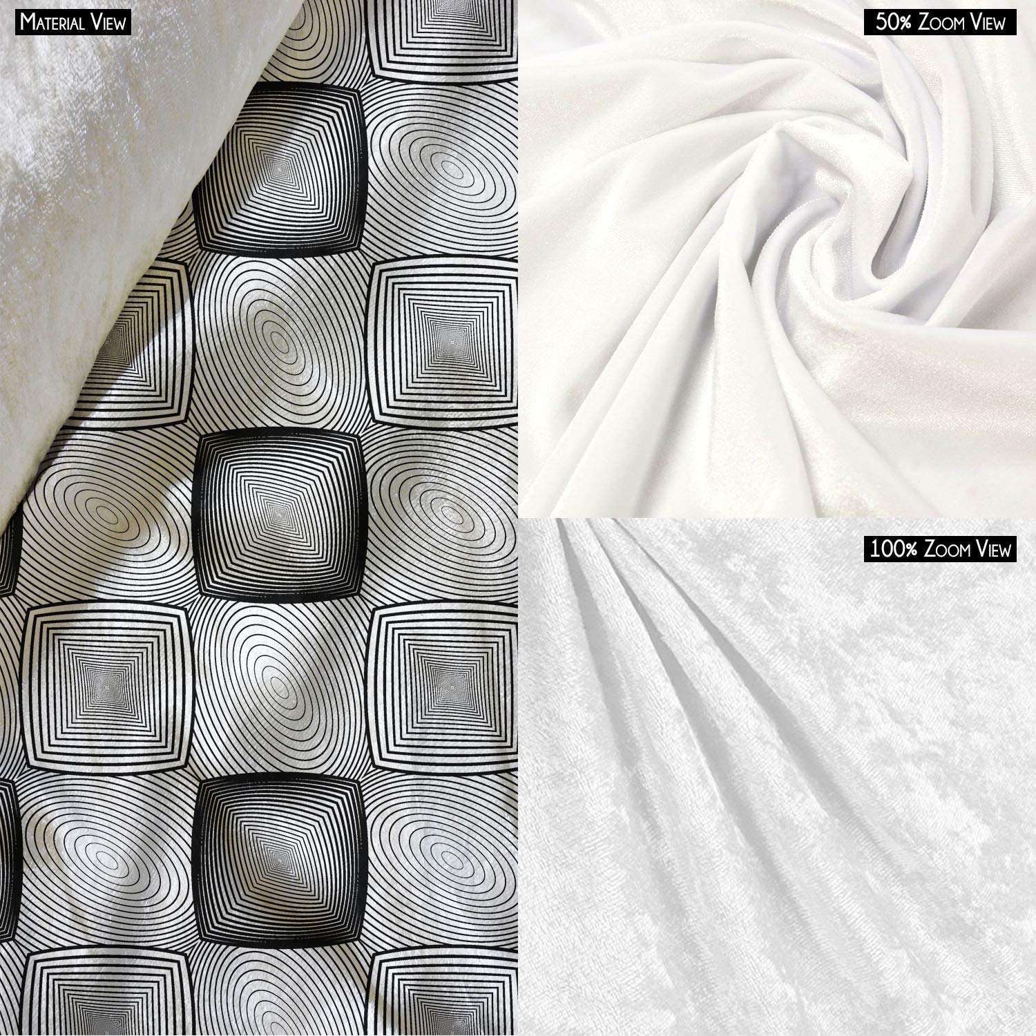 ArtzFolio Monochrome Squares | Table Cloth Cover for Dining & Center Table | Velvet Fabric | 4-Seater Table; 42 x 63 inch (107 x 160 cms) 5