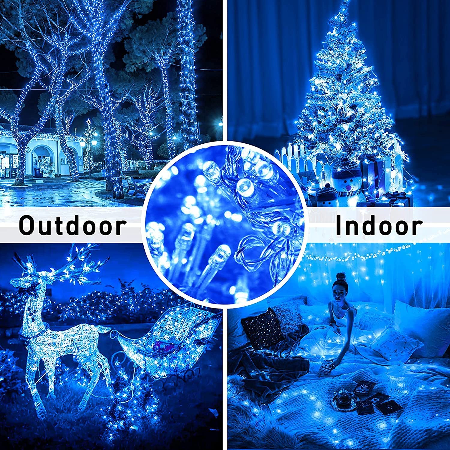 Gesto 60 Feet Long LED Power Pixel Serial String Light, 360 Degree Light in Bulb/ Copper Led Pixel String Light for Home Decoration,Diwali,Christmas(Blue) Pack of 5 4