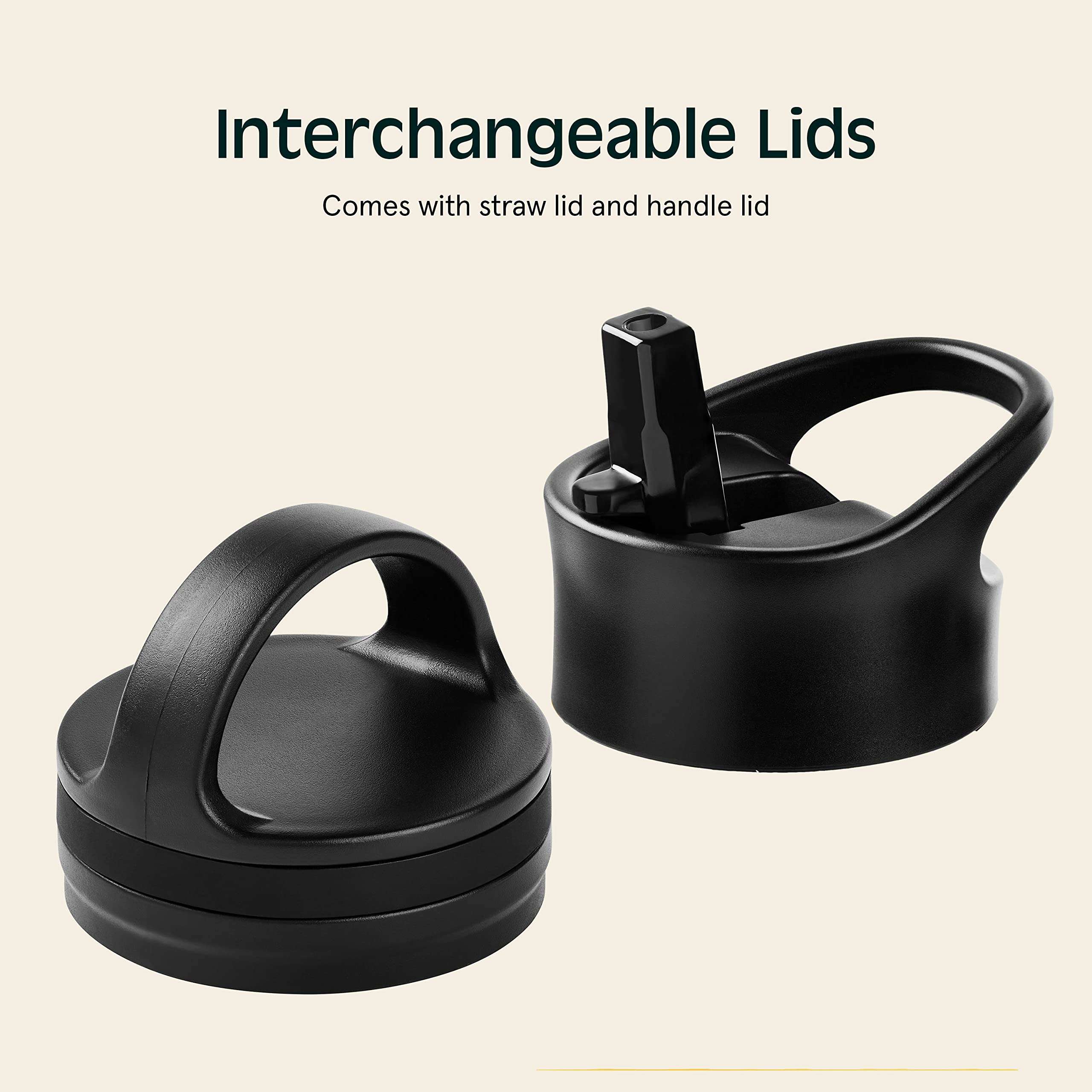 Retrospec Alder Insulated Water Bottle with Straw Lid & Handle Cap - Stainless Steel Wide Mouth Double-Wall Vacuum Insulated Thermos - BPA Free Leakproof Canteen - Abalone, 22oz 3