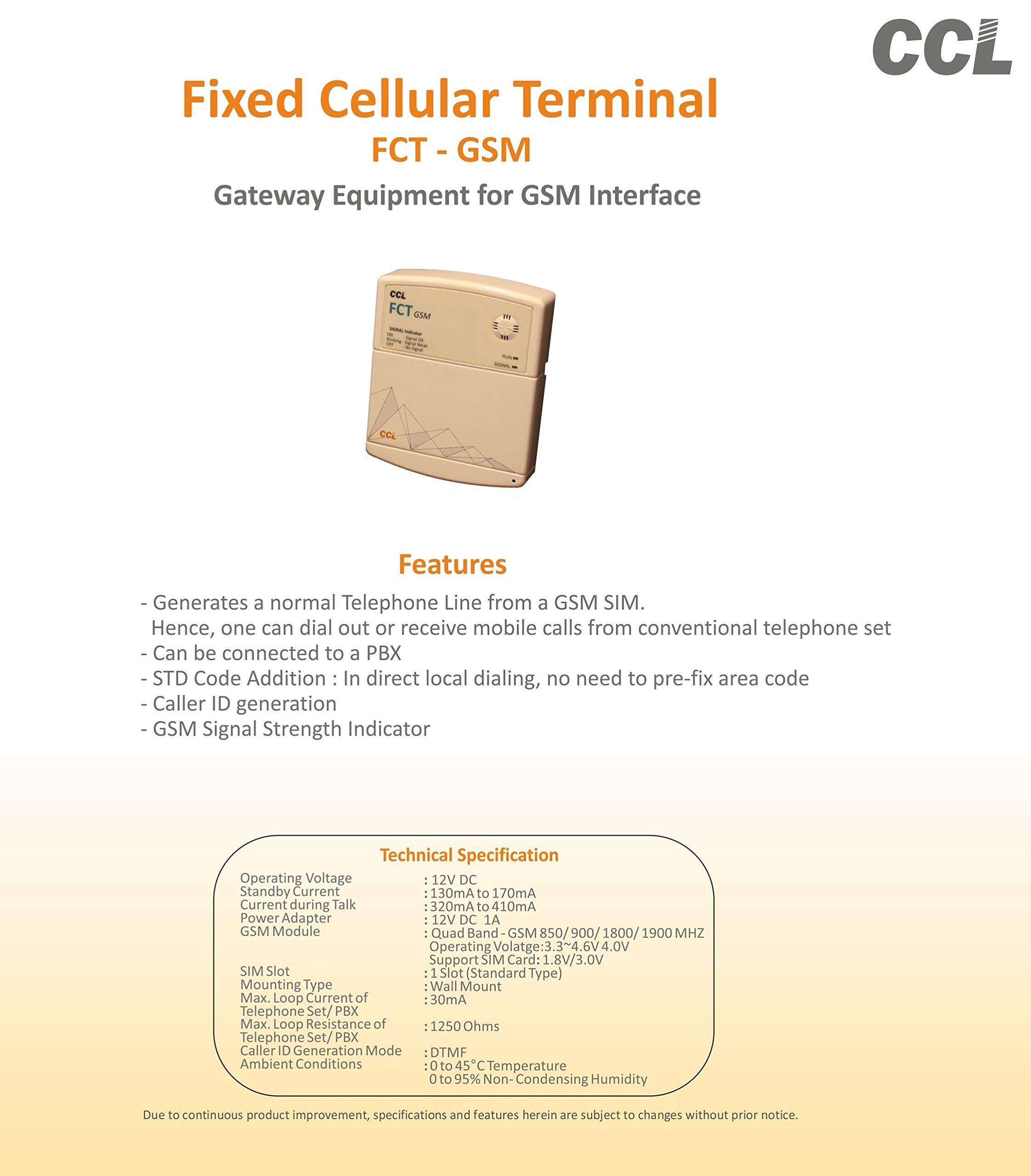 Copper Connection 4G GSM FCT (Fixed Cellular Terminal) - GSM Gateway 5