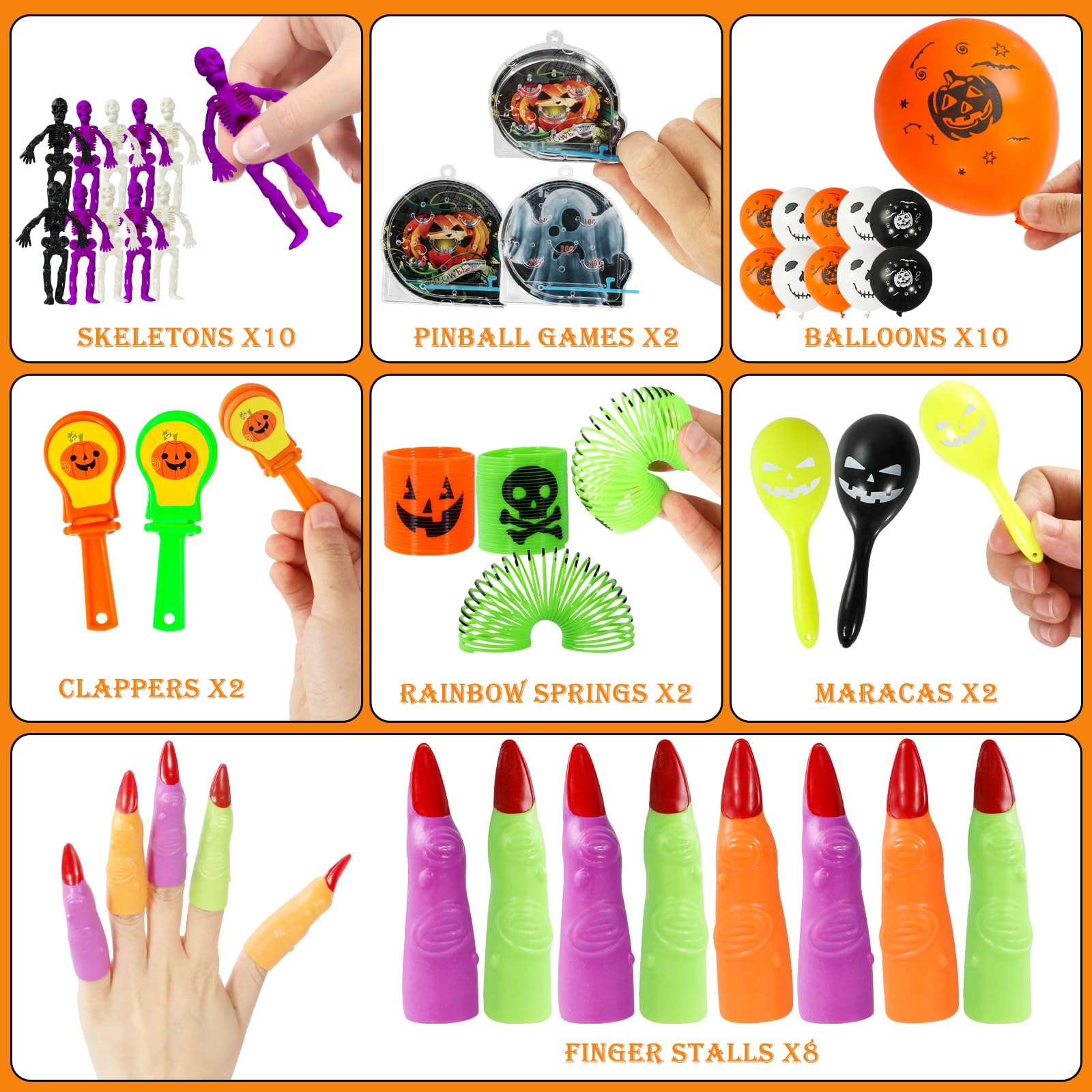 Max Fun 132pcs Halloween Party Toys Assortment for Kids Halloween Party Favors Prizes Box Toy Assortment Classroom Trick Treating Halloween Treasure Box Toys(Random) 3