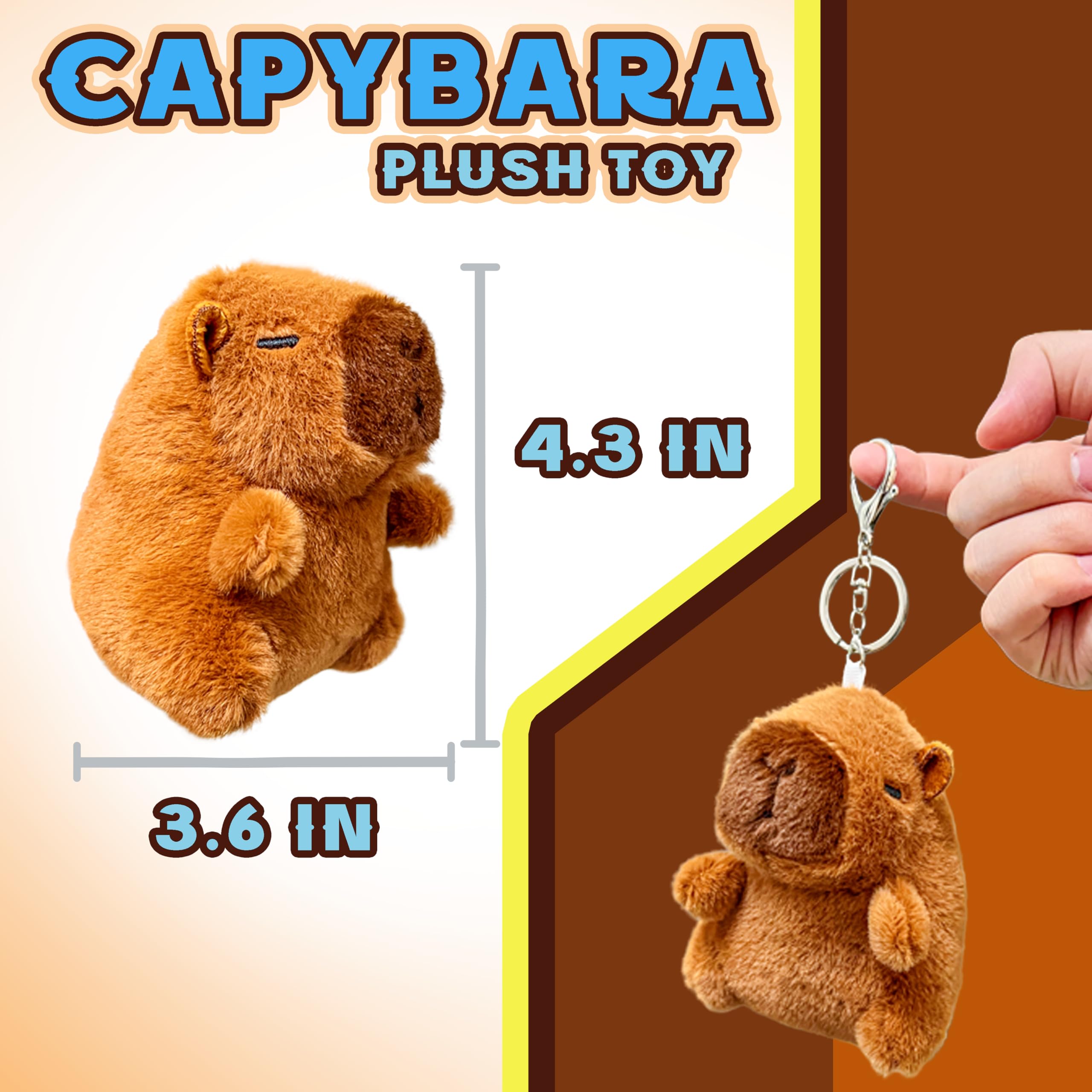 Capybara Plush Toys for Kids and Toddlers, Cute Stuffed Animals Doll, Kawaii Plushies, Small Capybara Stuffed Animal Plush Toys for Theme Party Favors, Classroom Prizes 4