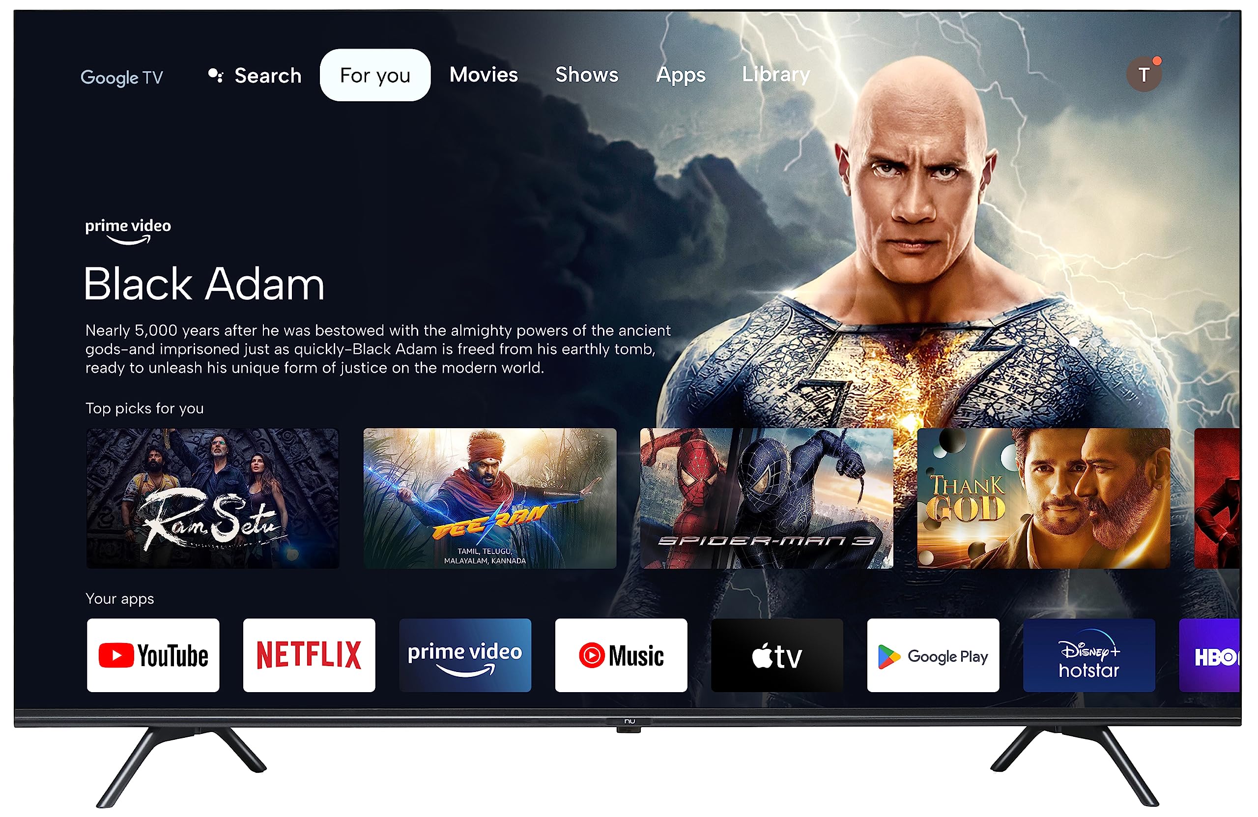 Nu 126 cm (50 inch) Google Series 4K Ultra HD QLED Smart TV LED50QUGNX (Black) 2023 Model 3