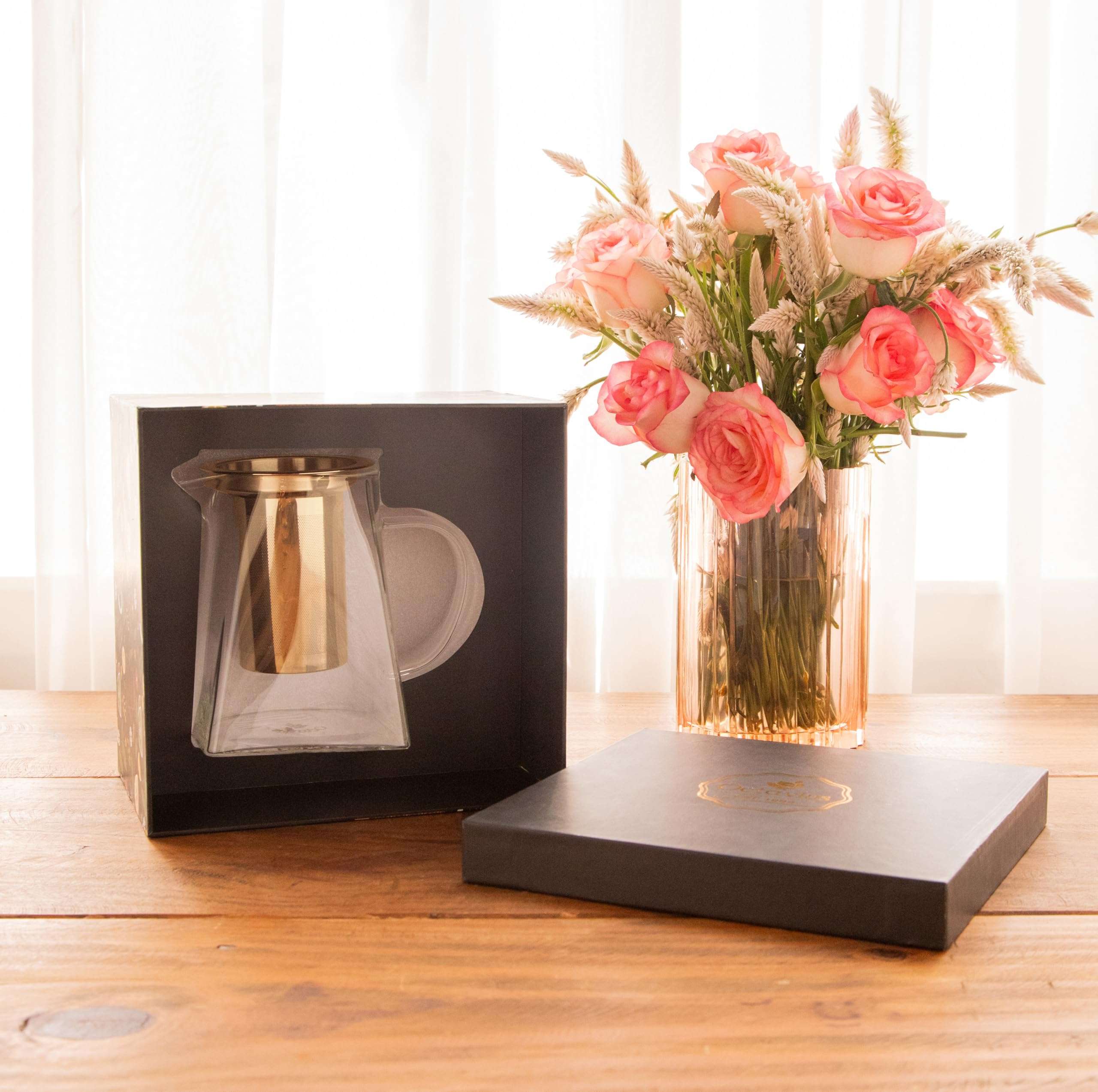 Octavius Pyramid Glass Tea Pot with Gold-Plated Infuser – 720ml | Borosilicate, Heat Resistant | Removable Lid & Infuser | Green & Loose Leaf Tea Maker | for 4 Cups | New Premium Gift Box. 6