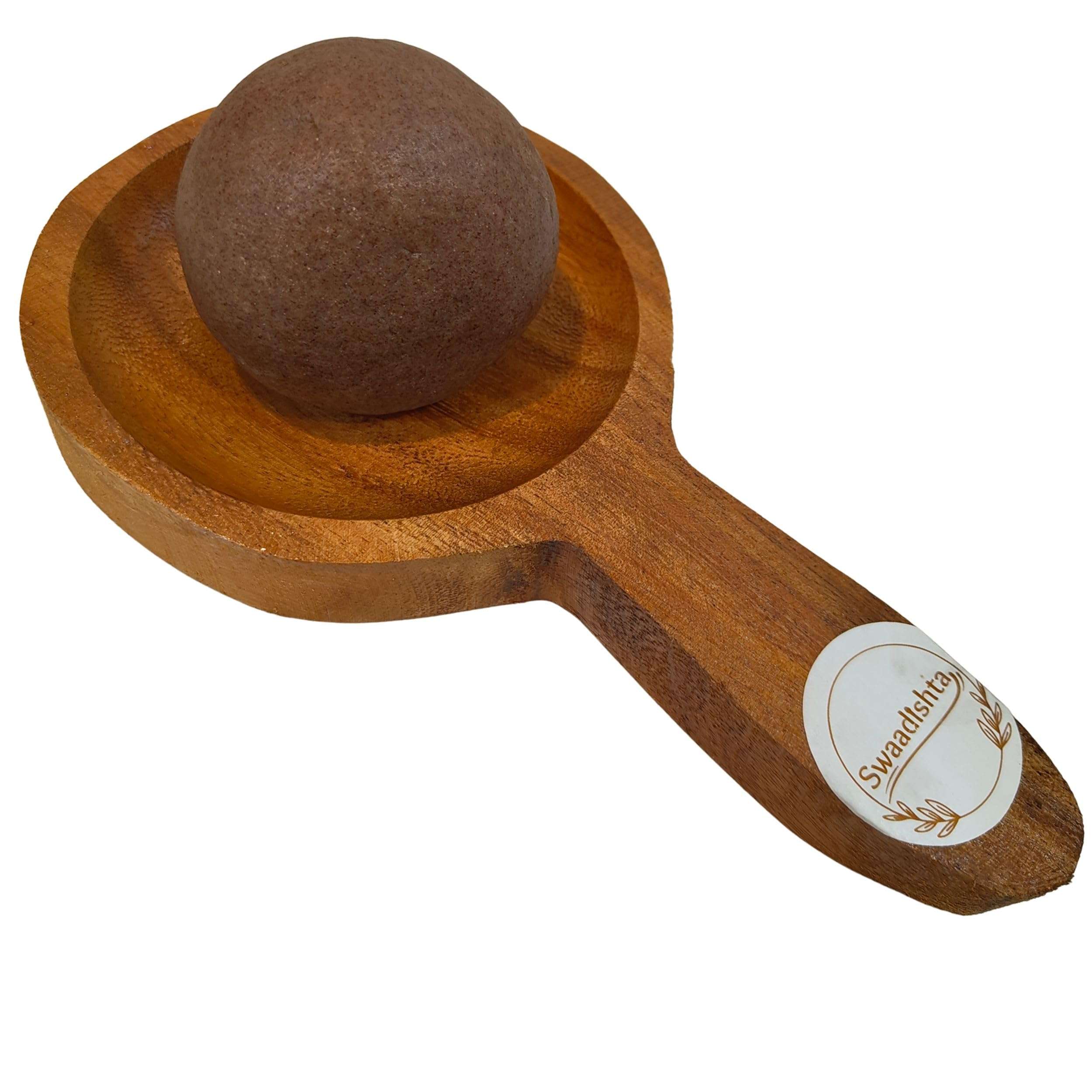 Swaadishta Combo Ragi Ball Making Wooden Spoon and Stick | Ragi mudde Maker | Stick - 15 inch | Spoon 10 inch | ರಾಗಿ ಮುದ್ದೆ 5