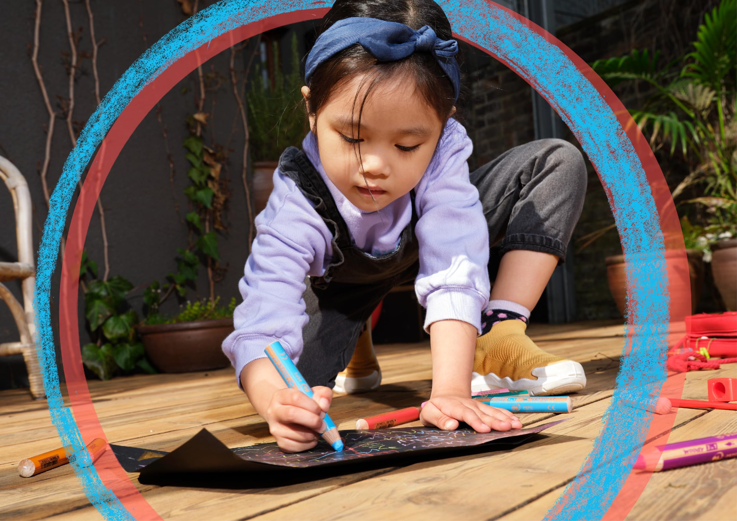 STABILO Multi-Talented Pencil woody 3 in 1 - Pack of 5 - Pastel Blue 6