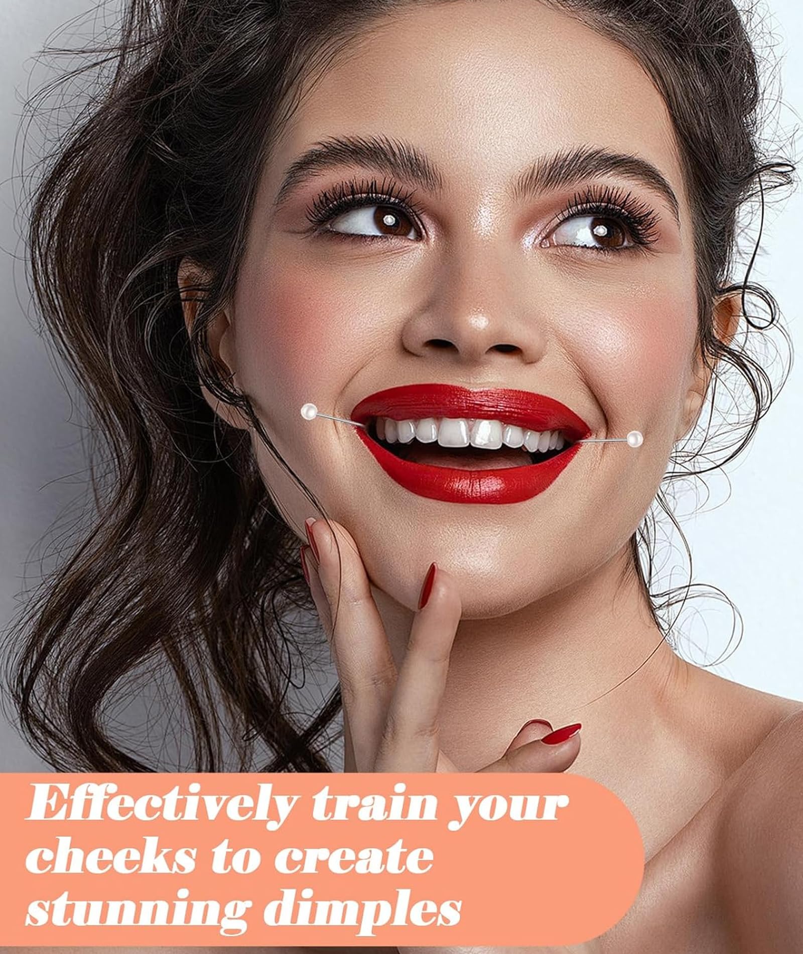 4Pcs Dimple Maker on Cheeks, Dimple Maker, Smile Trainer for Women and Girls, Easy to Use and Portable for Young Perple 3