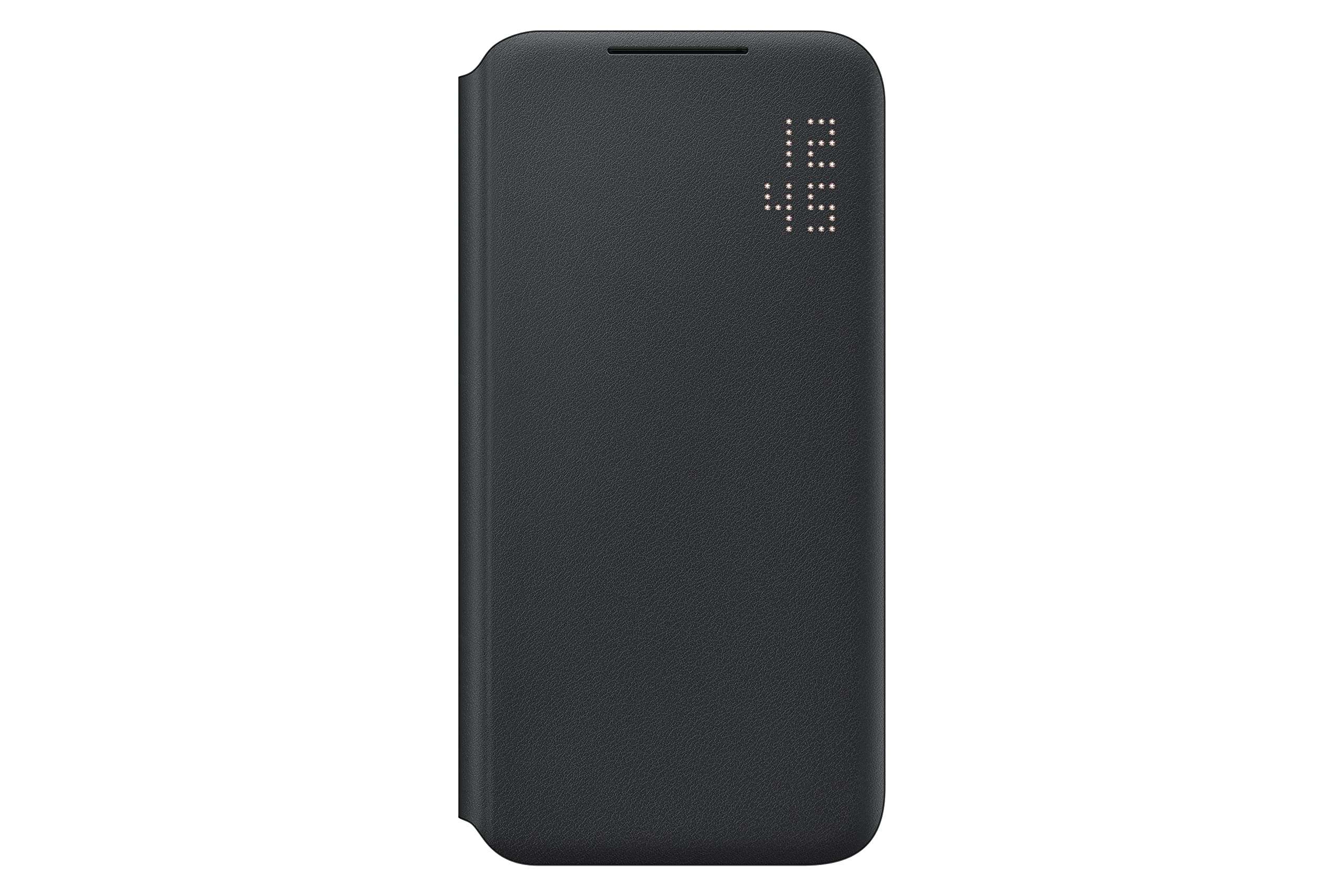 SAMSUNG Galaxy S22 LED View Cover, Protective Phone Case, Tap Control, Card Pocket, Customizable, Shockproof, US Version, Black,EF-NS901PBEGUS 1