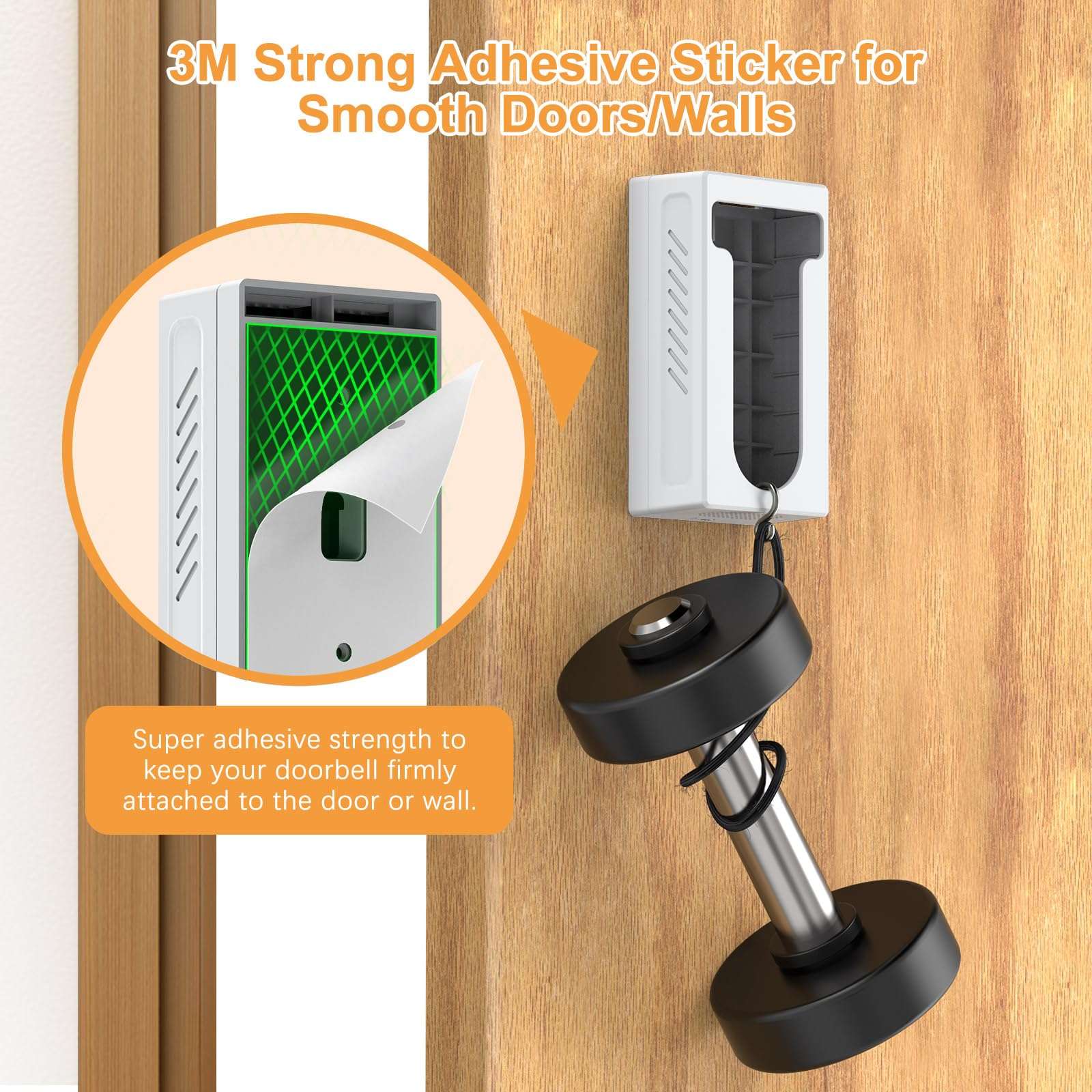 QIBOX Adhesive Video Doorbell Mount Compatible for Ring/Blink Wireless Video Doorbell,No Drill Camera Mount Bracket Cover Holder Corner Kit Accessories (Not Block Doorbell Sensor) 4