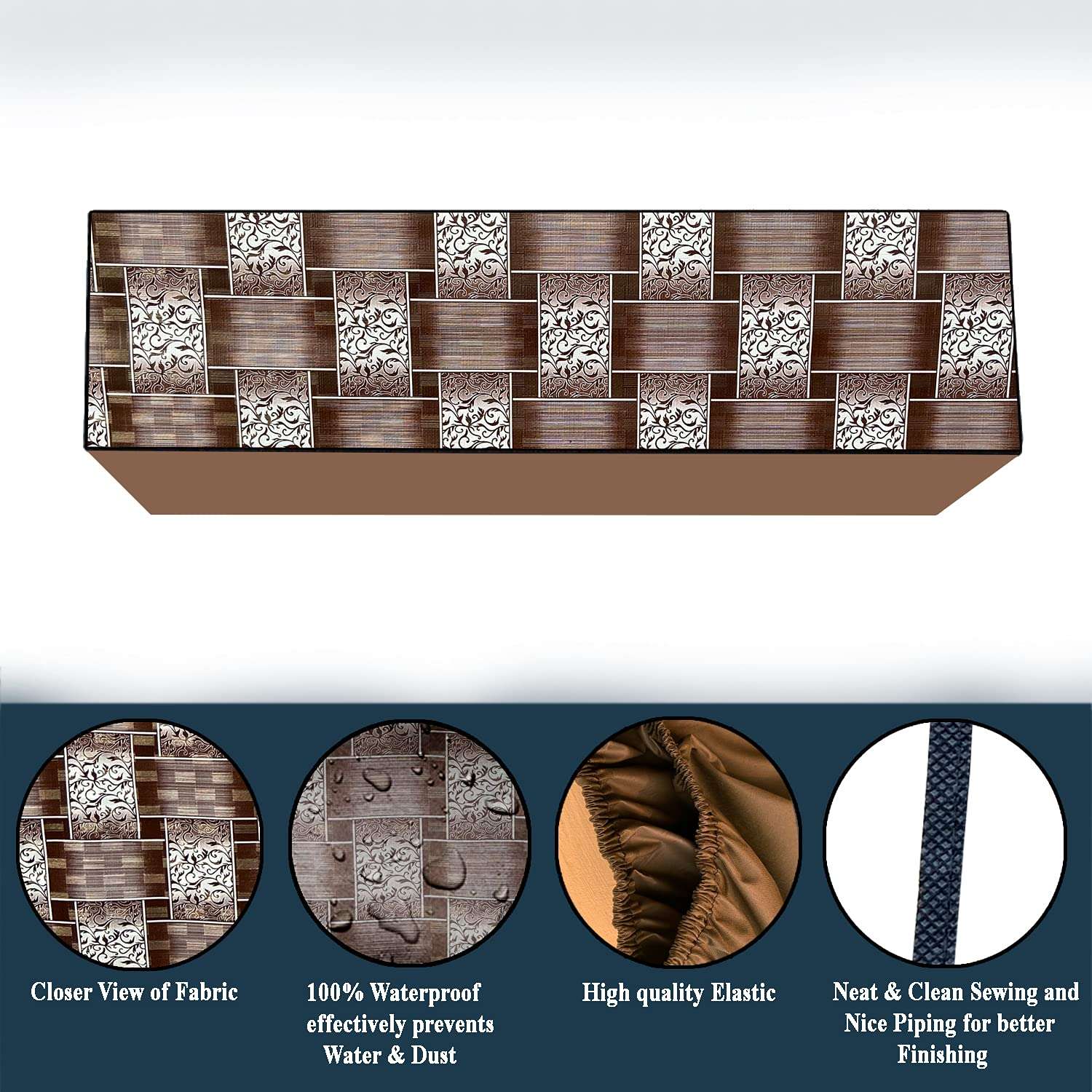 Jm Homefurnishings Polycarbonate Water & Dustproof Split Ac Cover for Voltas 1.5 Ton 4 Star Inverter, Copper, 184v Szs, Beige (Color03) 4