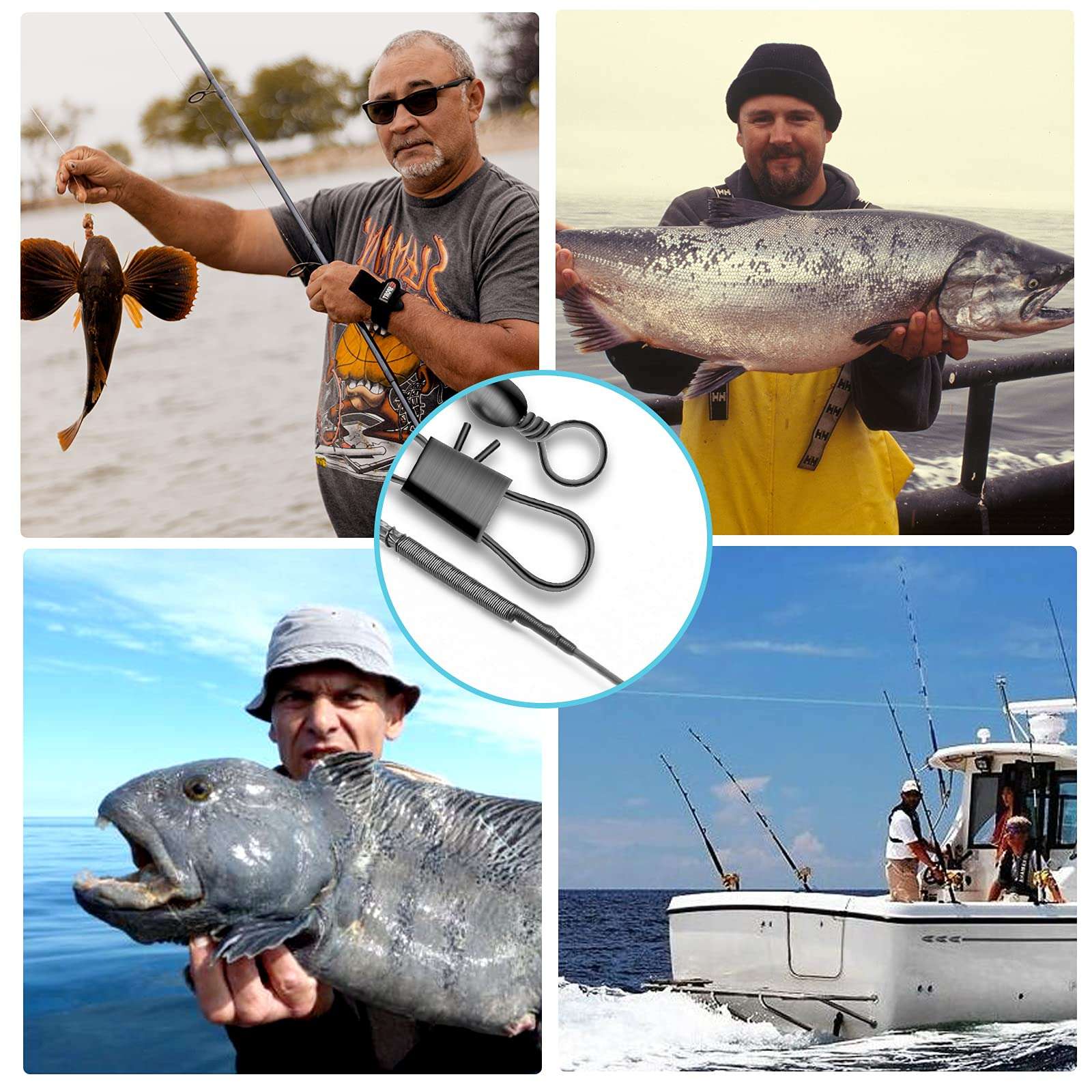 SAVITA 30pcs Fishing Tackle Leaders, Fishing Leaders Line for Saltwater and Freshwater Stainless Steel Wire with Swivel Snaps (Black) 6