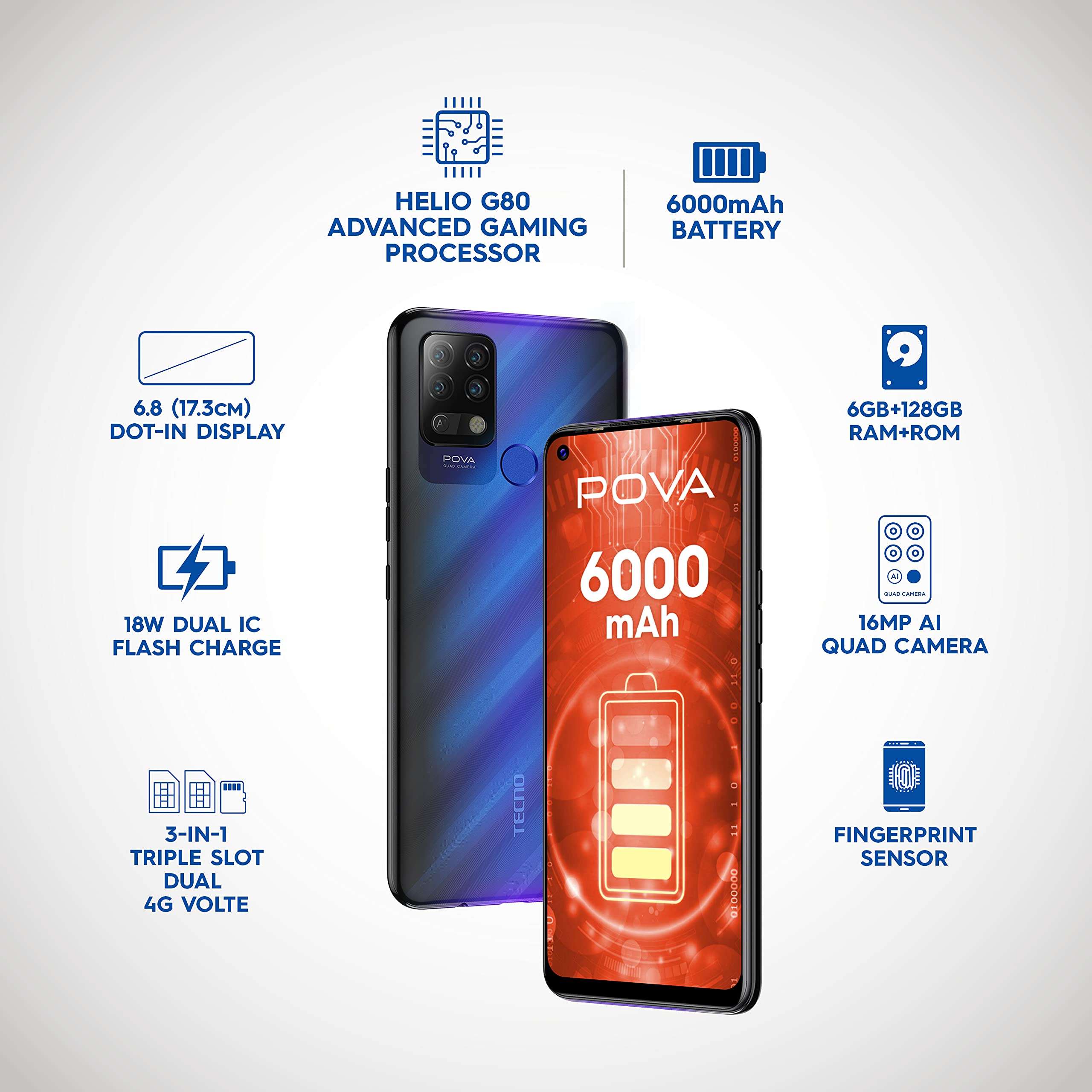 TECNO Pova (Magic Blue, 6GB RAM, 128GB Storage) 2