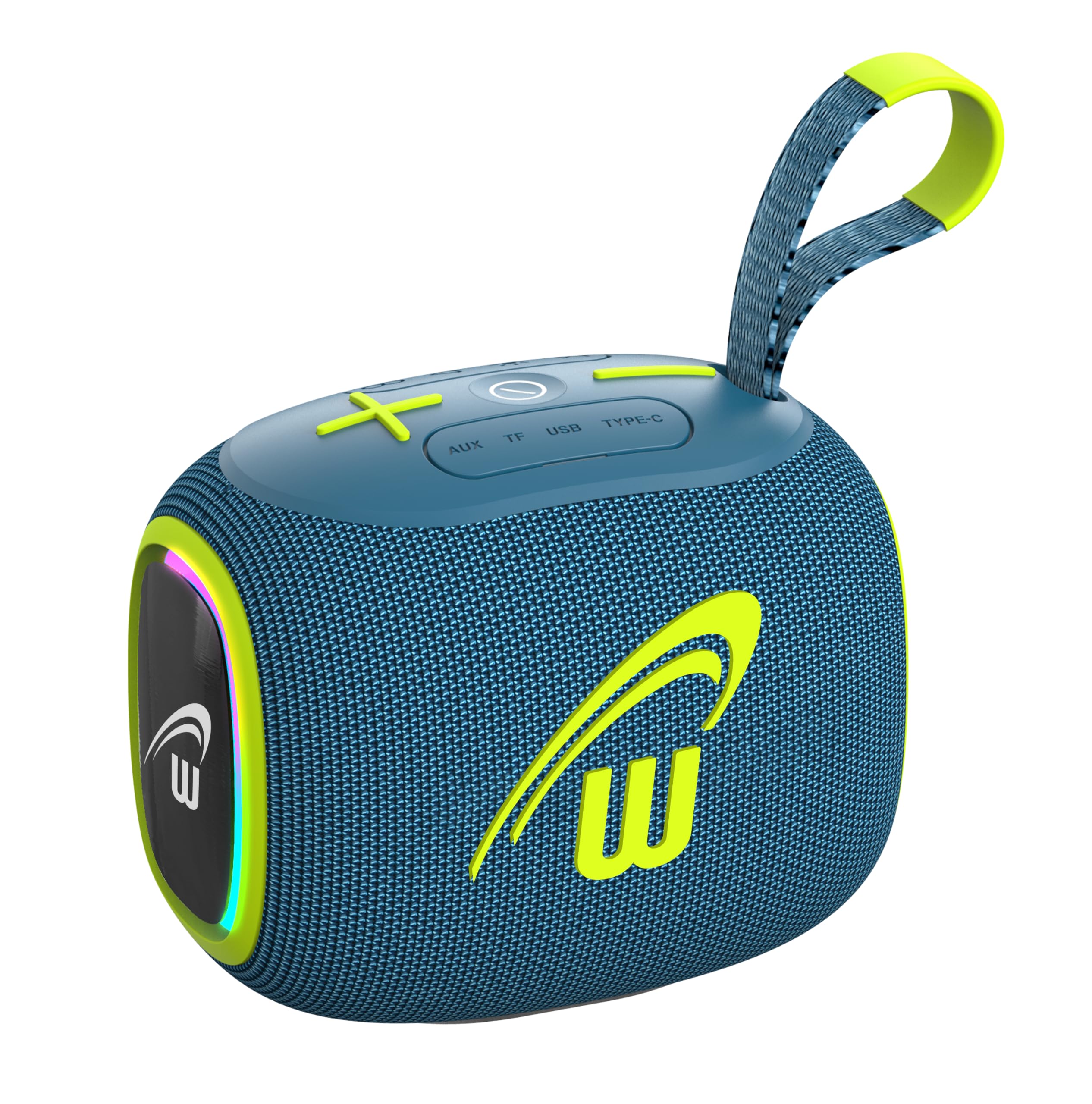 WorryFree Gadgets Portable Bluetooth Speaker, 10W, Wireless BT 5.3 Range 10m, RGB Lights, Party Box Mini (Light Blue) 1