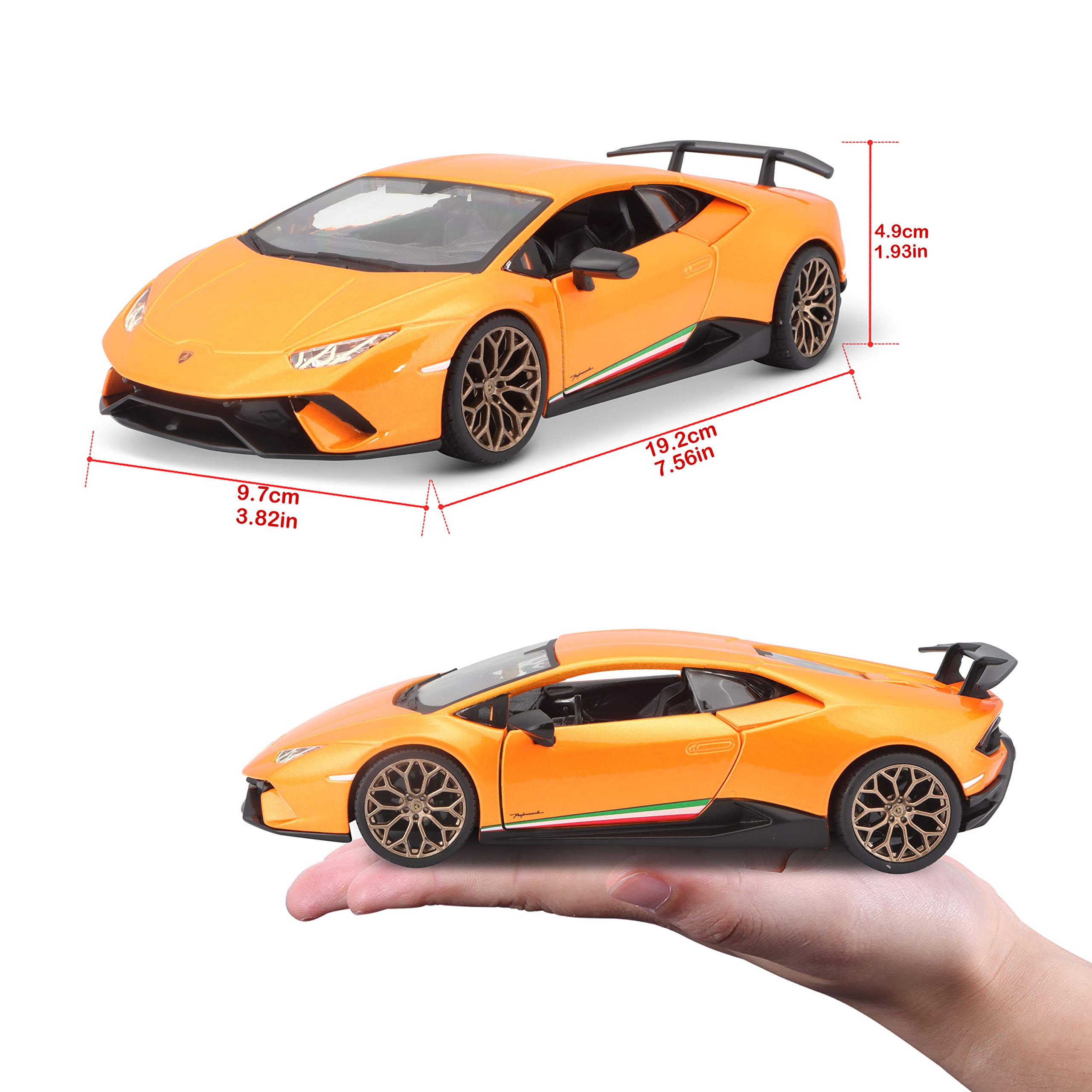 Bburago Lamborghini Huracan Performante, Die Cast, 1: 24 Scale (Metallic Orange) 4