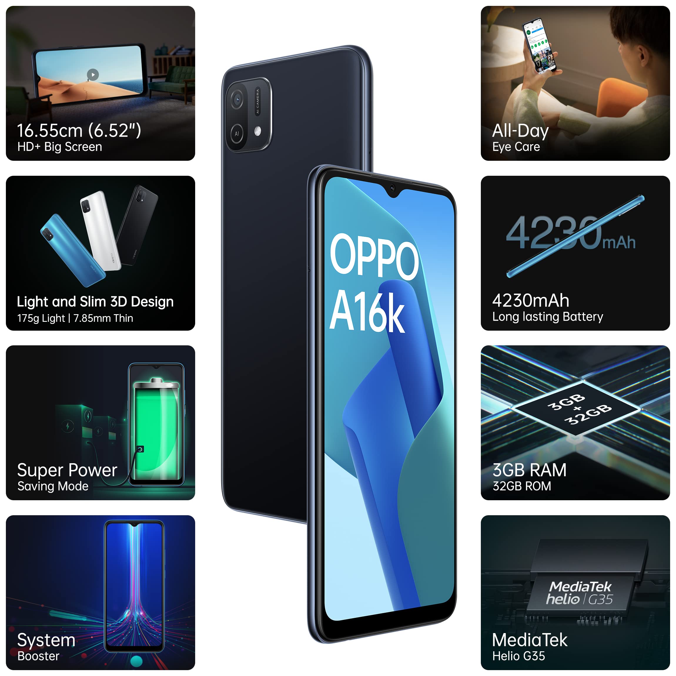 Oppo A16k (Blue, 3GB RAM, 32GB Storage) Without Offers 3