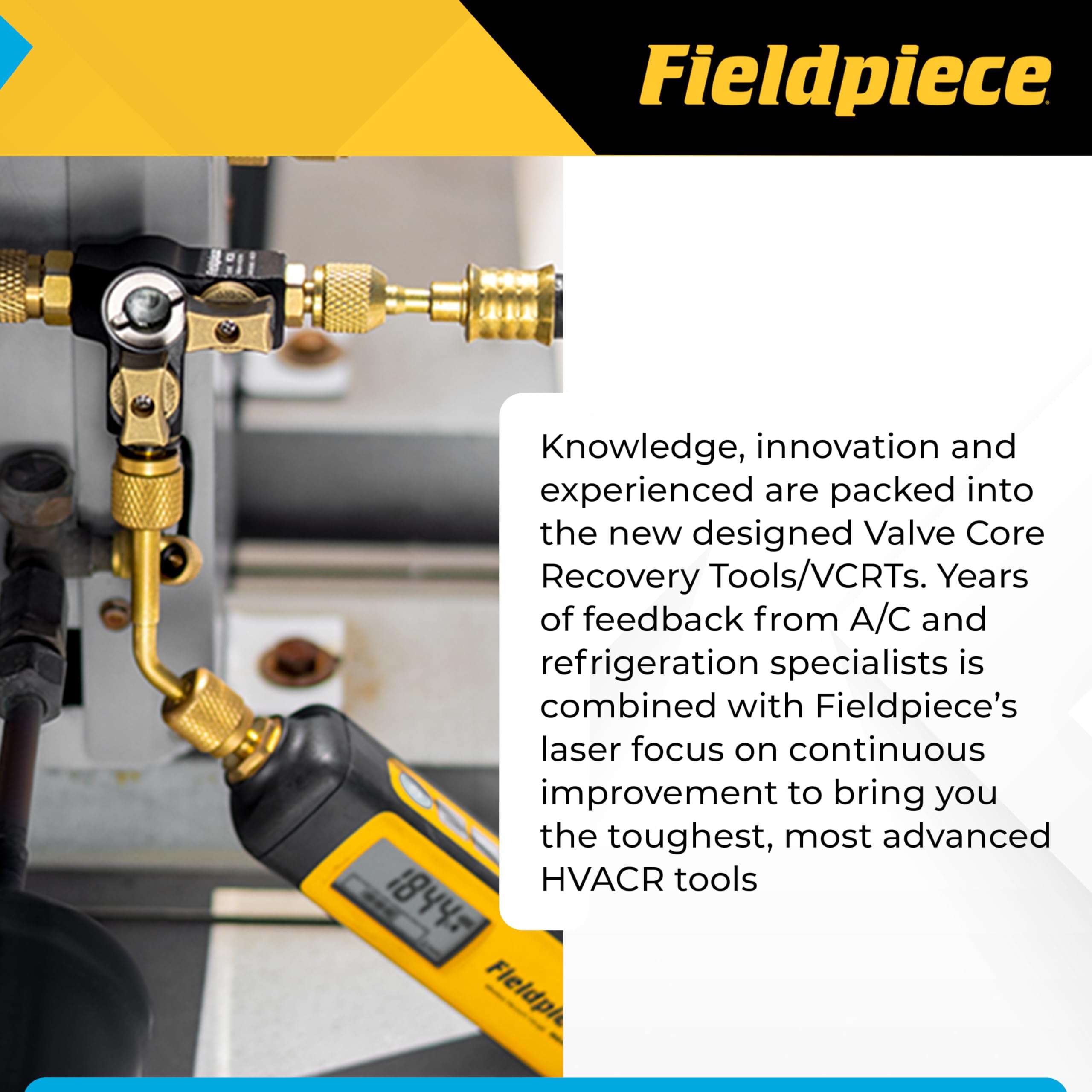 Fieldpiece - VC1G 1/4″ Valve Core Removal Tool with Sight Glass - Vacuum-Rated 20 microns & A2L Compatible - HVAC Tools 4