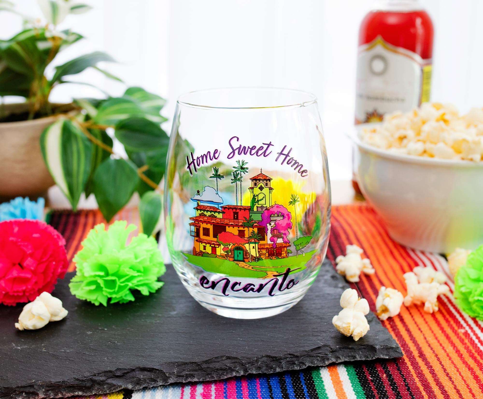 Disney Encanto "Home Sweet Home" Teardrop Stemless Wine Glass, Tumbler Cup For Cocktails | Holds 20 Ounces 6