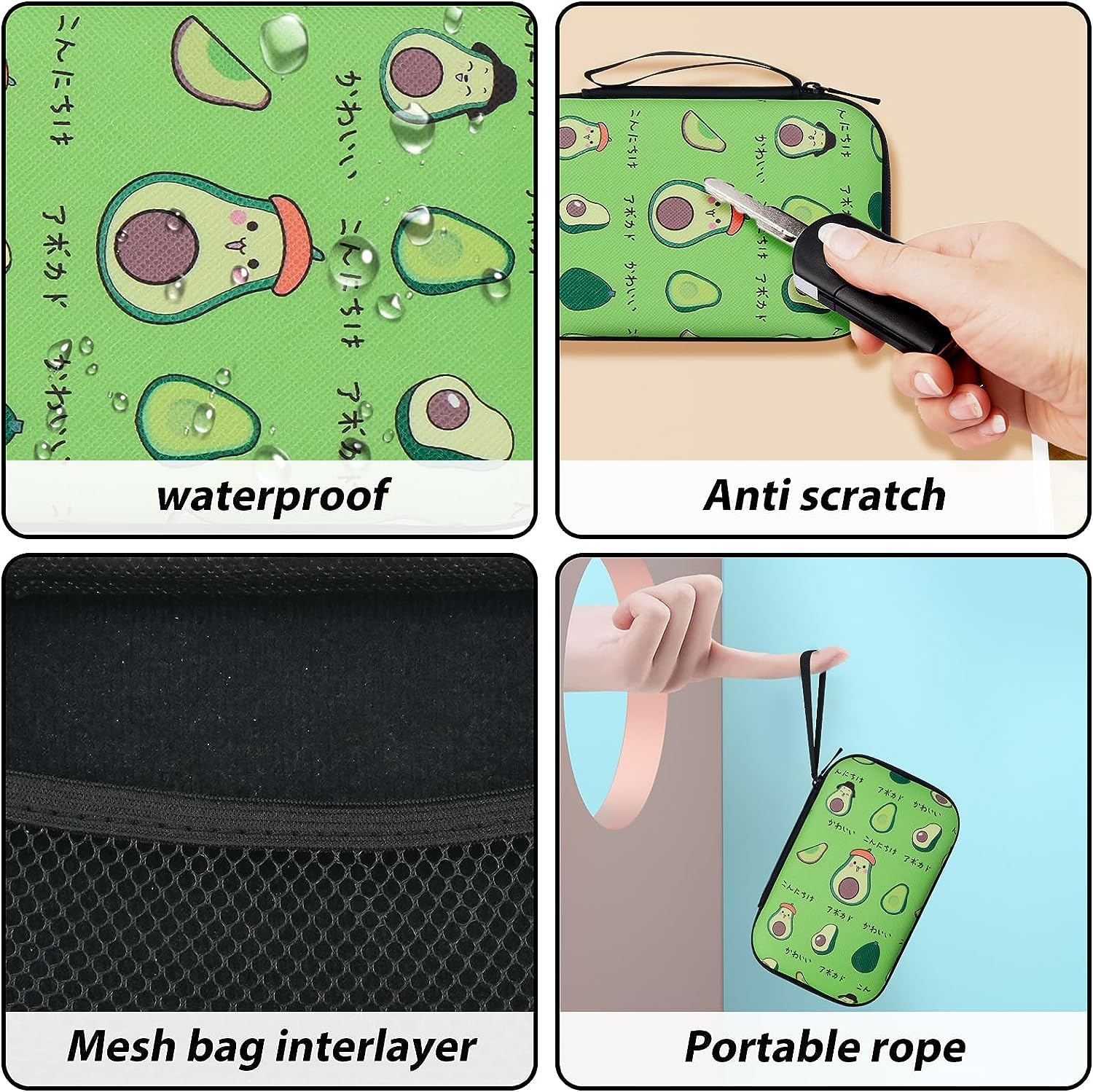 VNJ External Hard Drive Portable Carrying Case Avacado 5